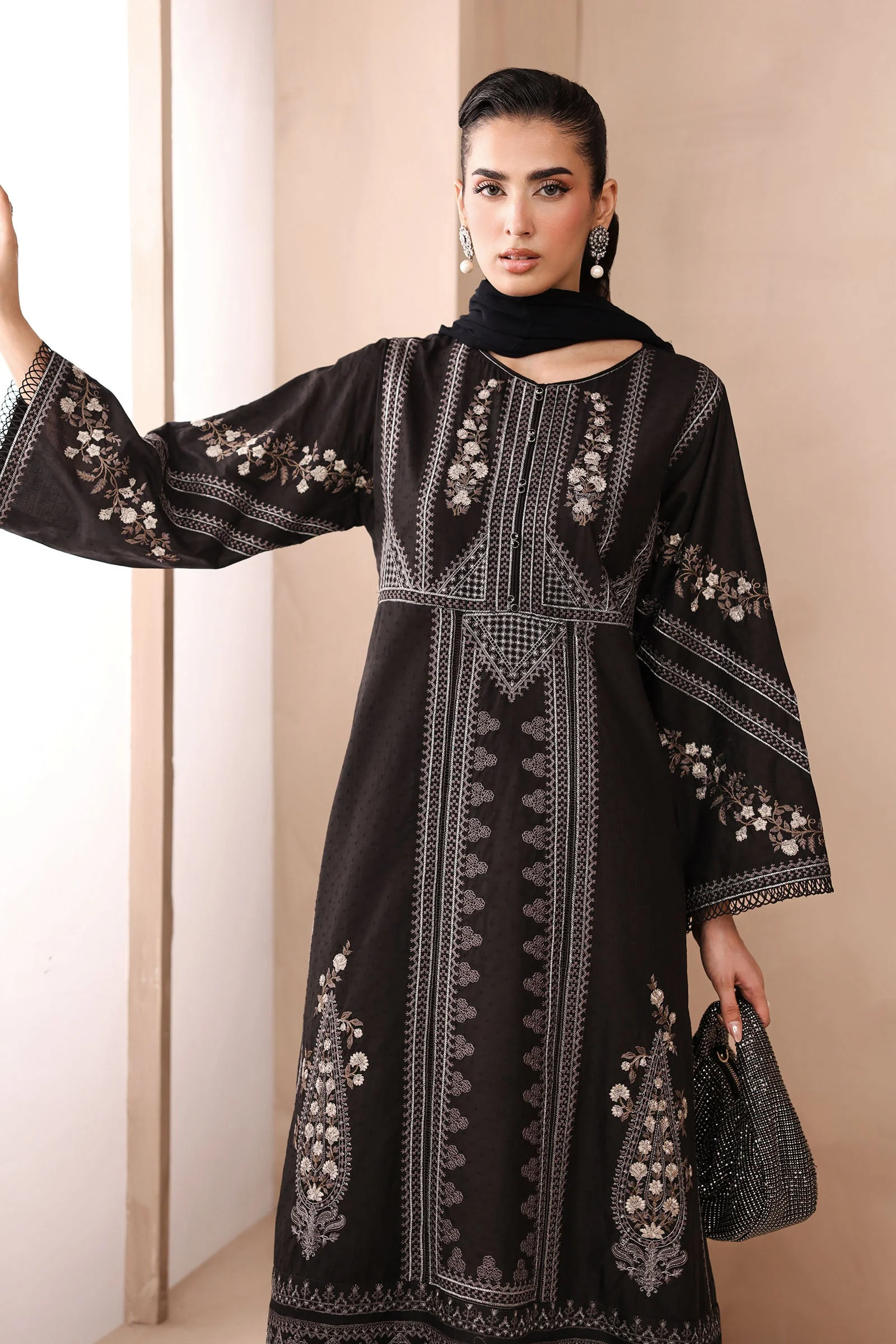 3 Piece Embroidered Dobby Suit - Image 2