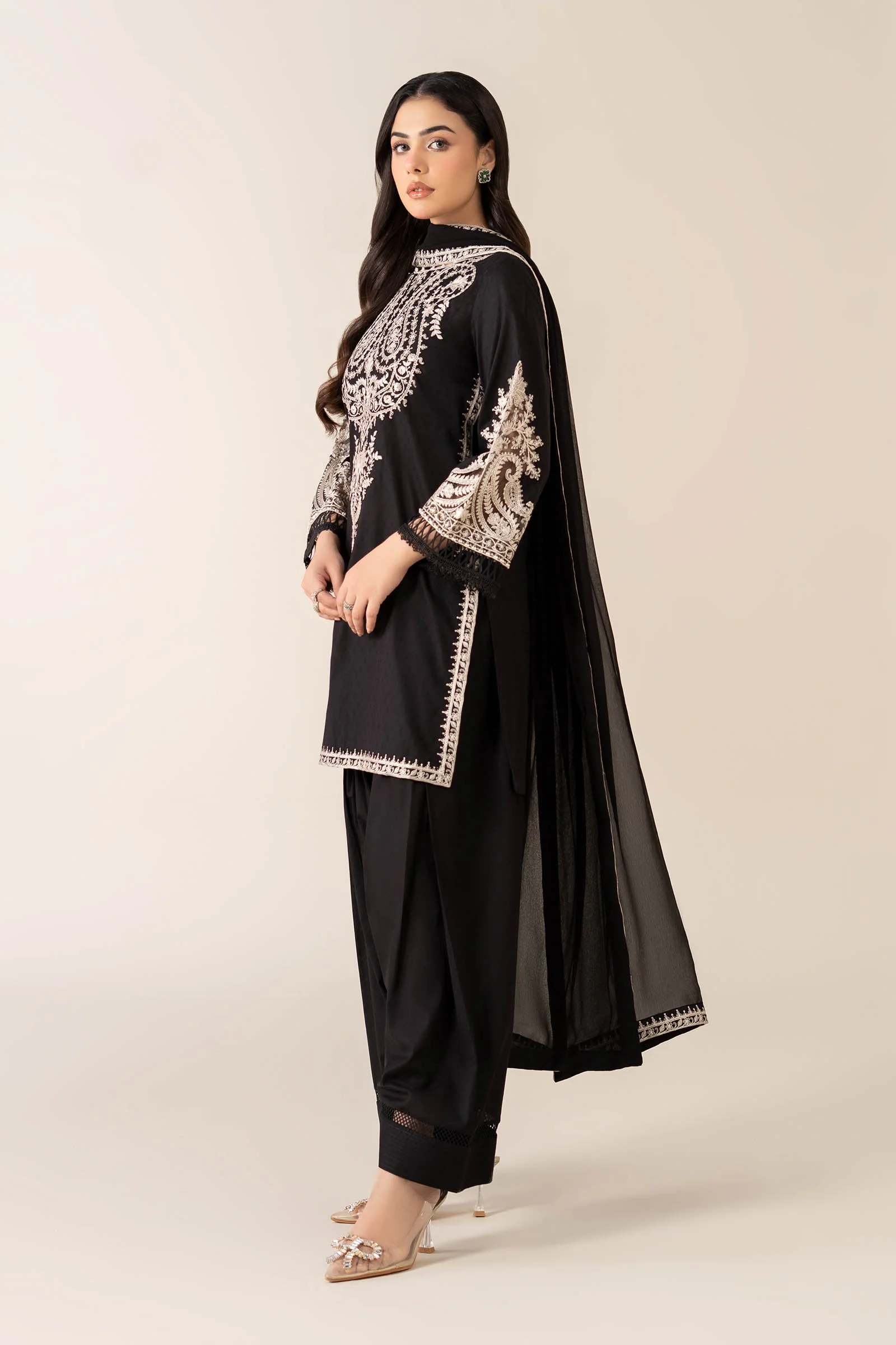 3 Piece Embroidered Dobby Suit - Image 7