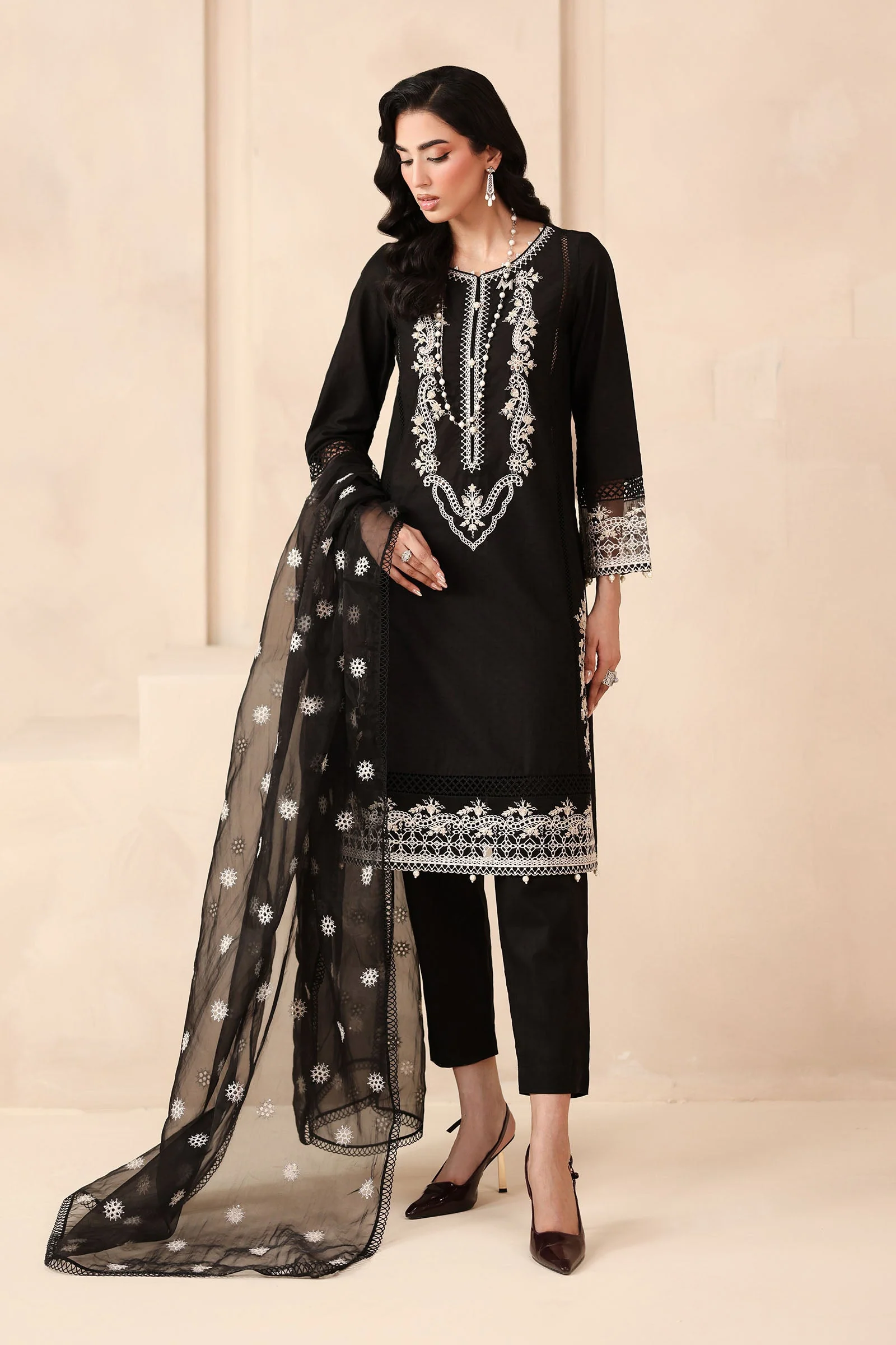 3 Piece Embroidered Dobby Suit - Image 4