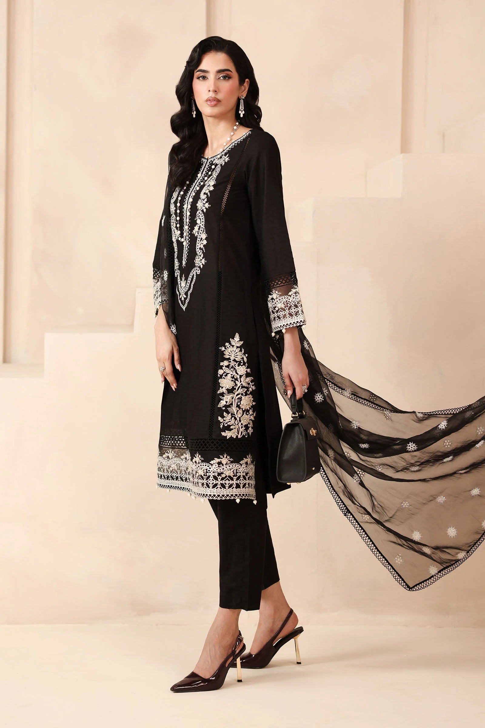 3 Piece Embroidered Dobby Suit - Image 7