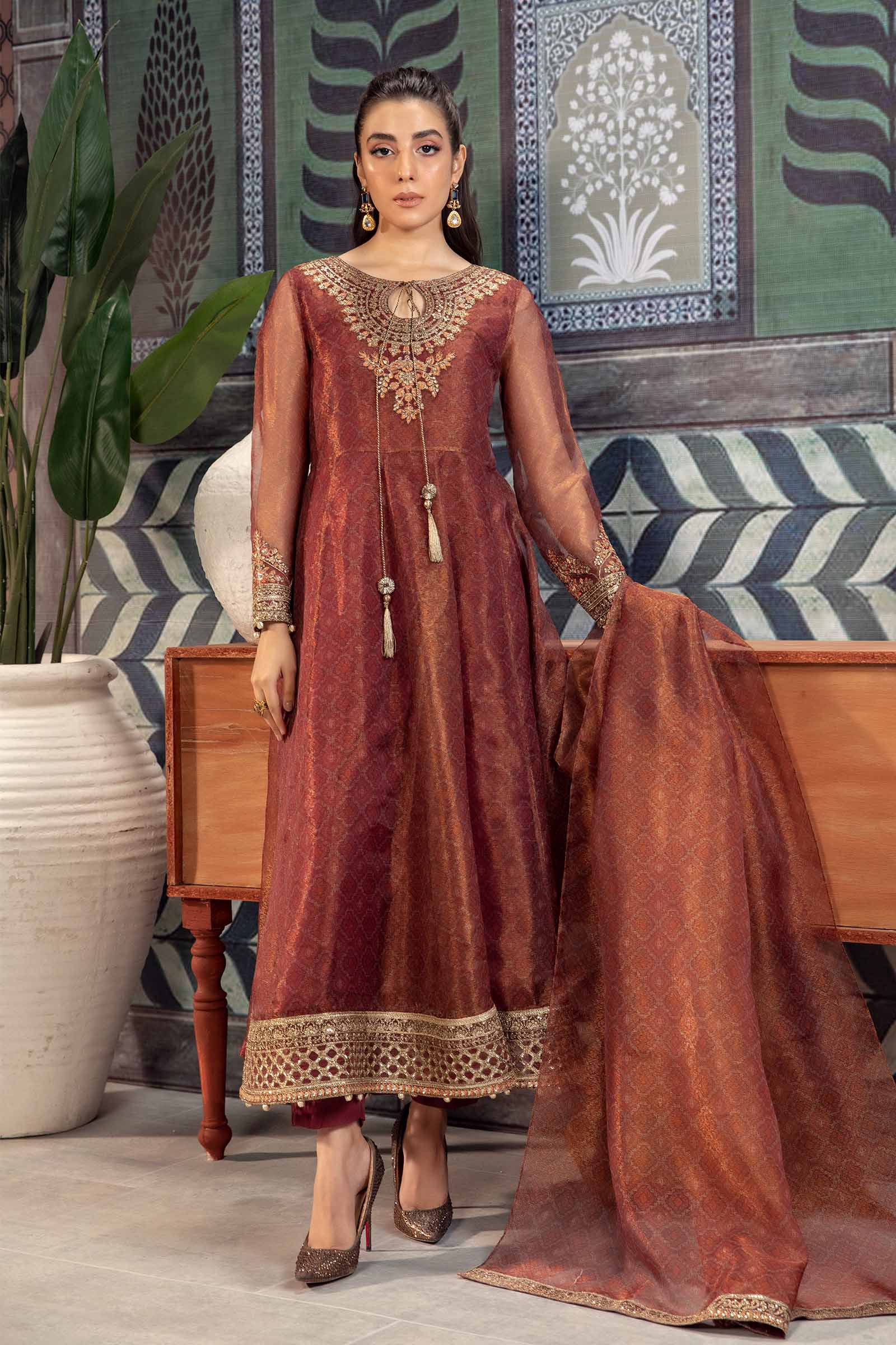 3 Piece Printed Polyester Cotton Suit