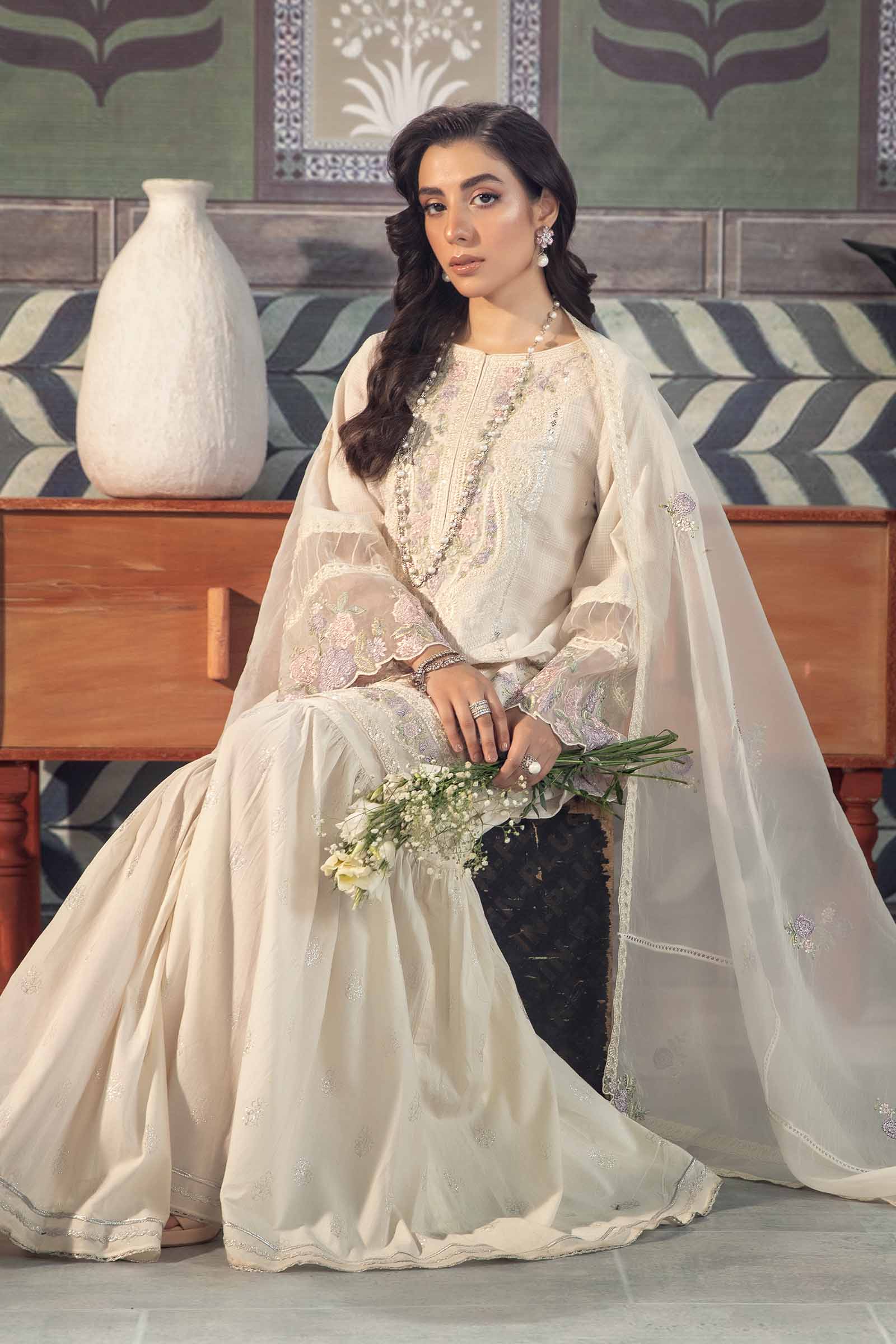 3 Piece Embroidered Cotton Doria Suit - Image 5
