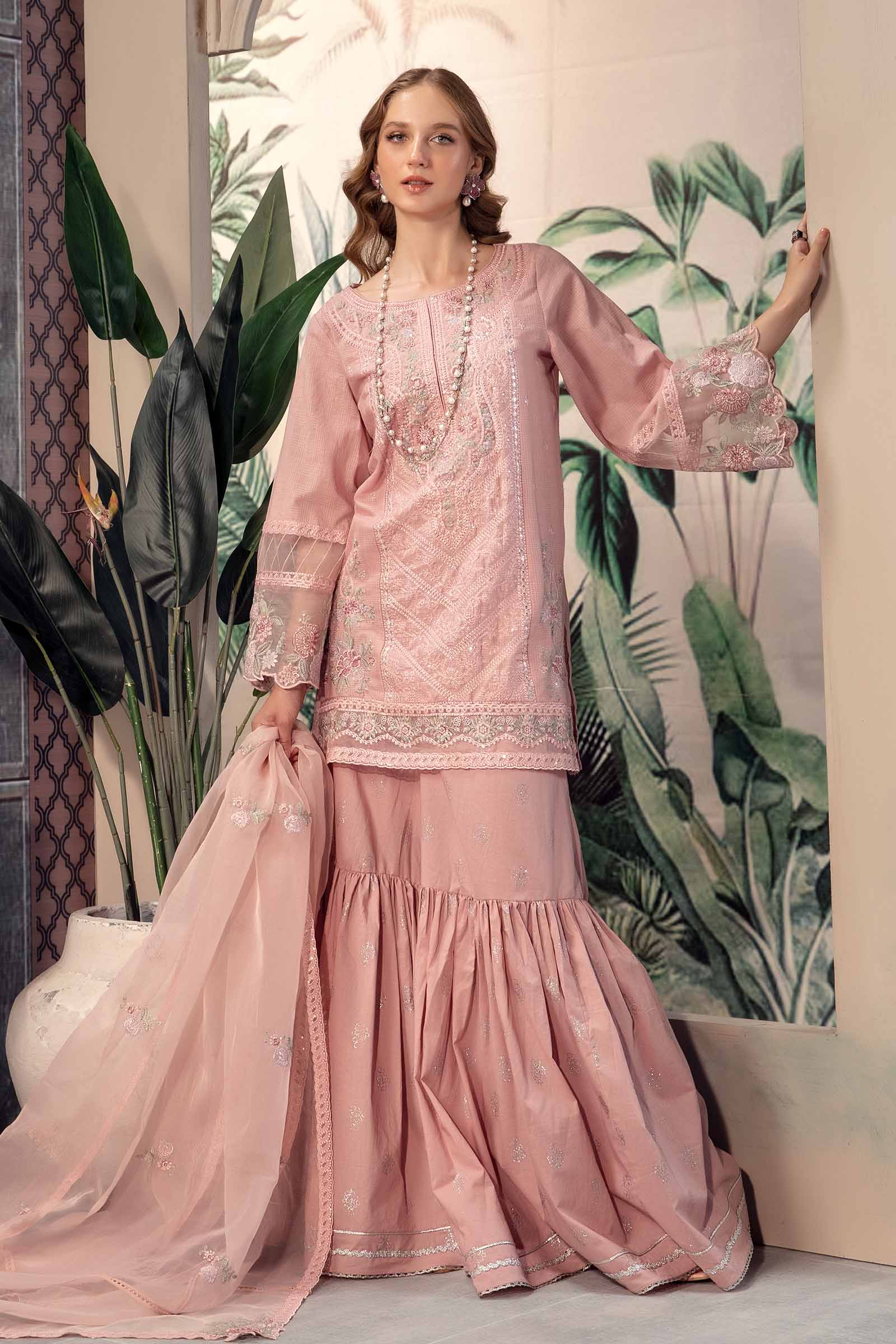 3 Piece Embroidered Cotton Doria Suit - Image 3