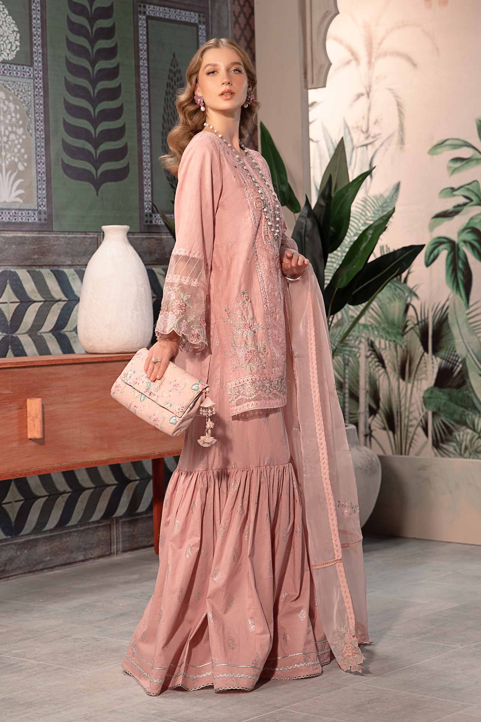 3 Piece Embroidered Cotton Doria Suit - Image 4