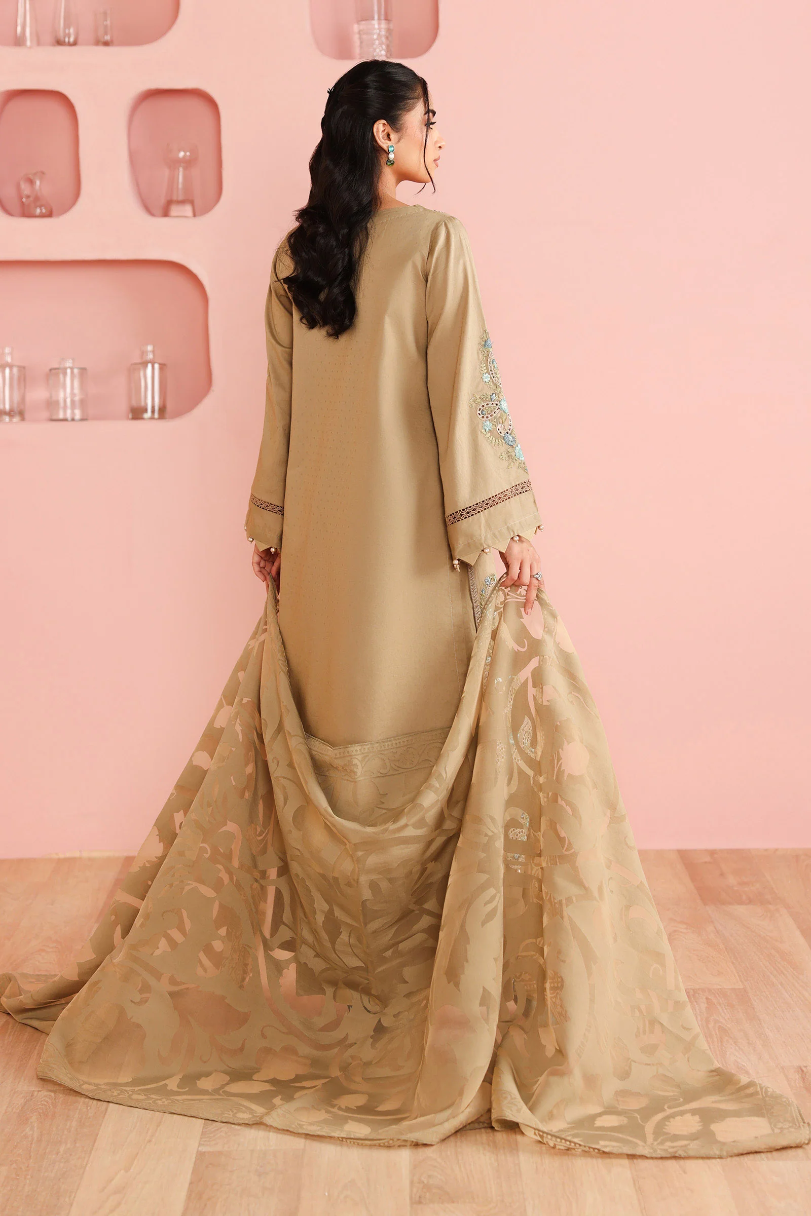3 Piece Embroidered Dobby Suit - Image 5