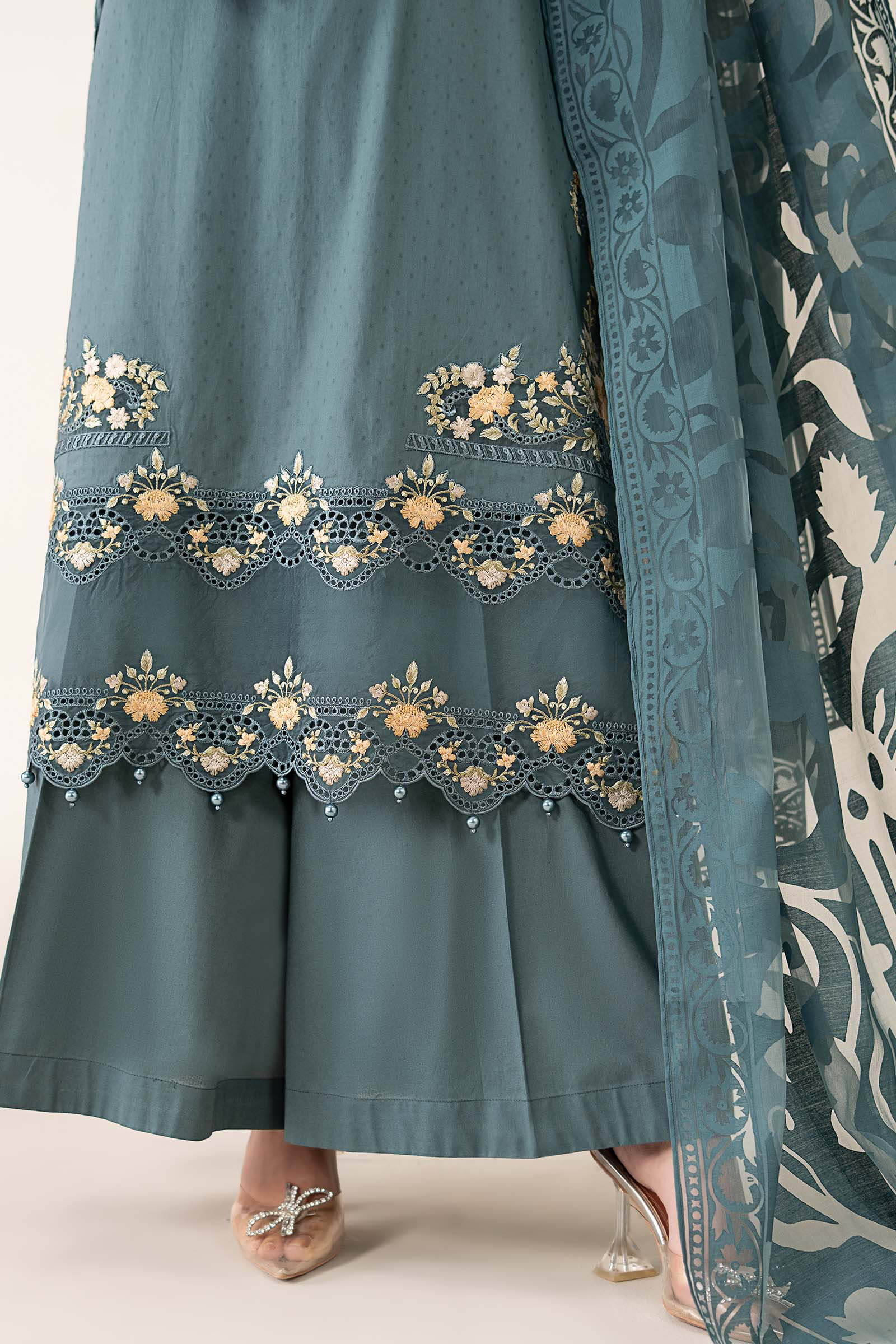 3 Piece Embroidered Dobby Suit - Image 5