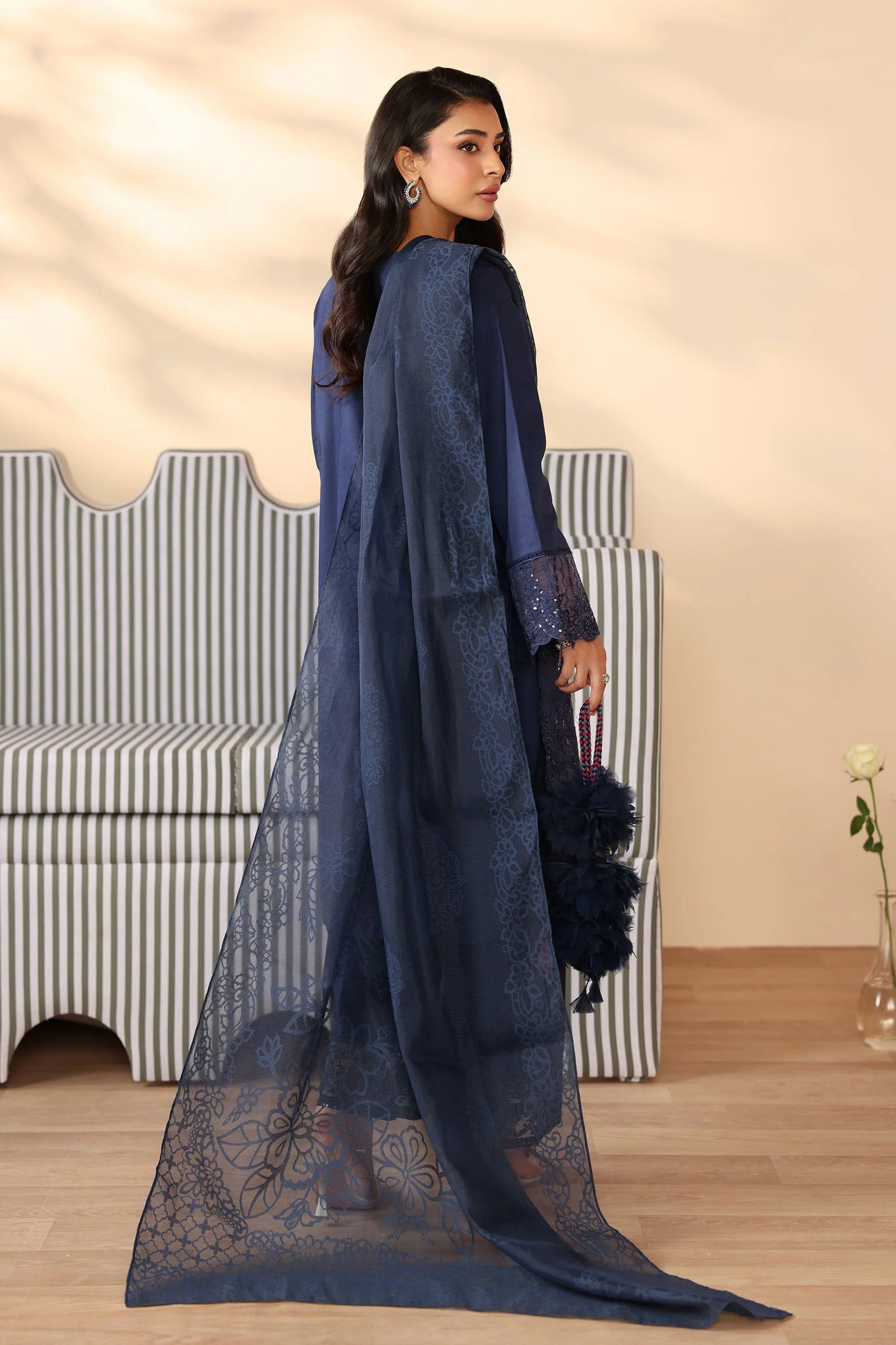 3 Piece Embroidered Dobby Suit - Image 5