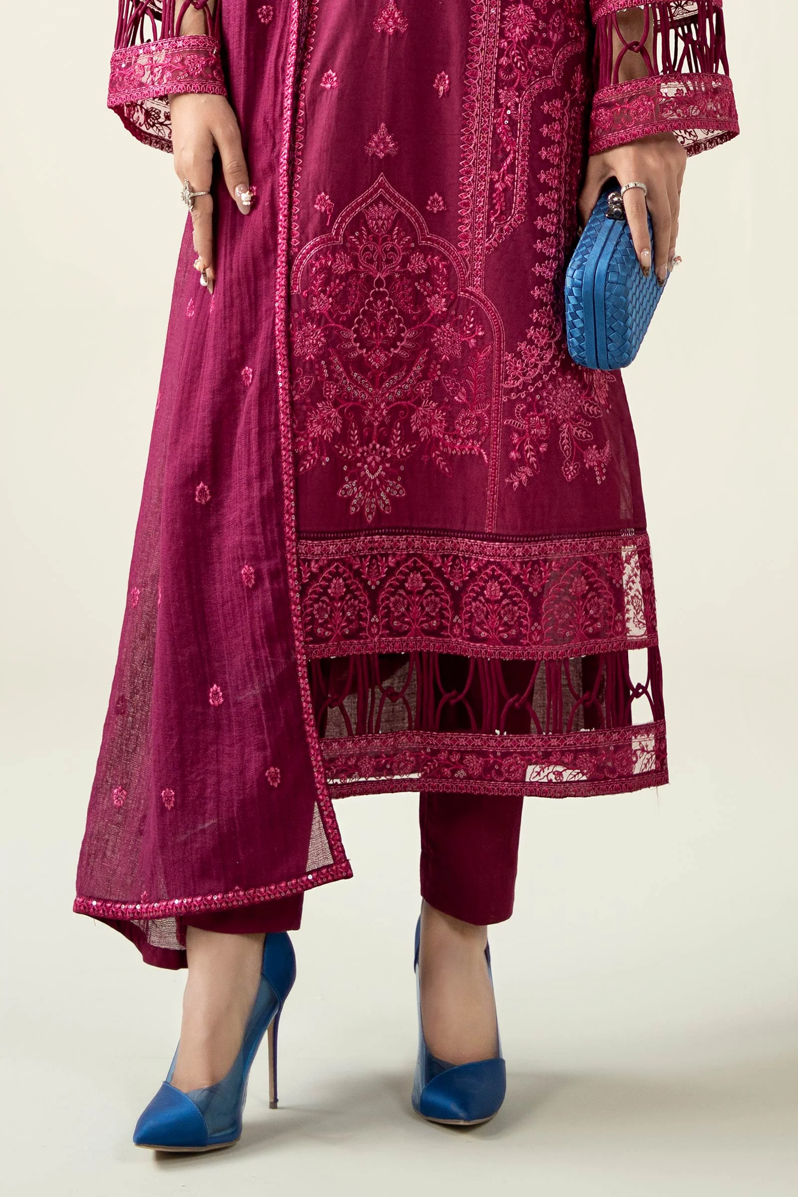 3 Piece Embroidered Dobby Suit - Image 5