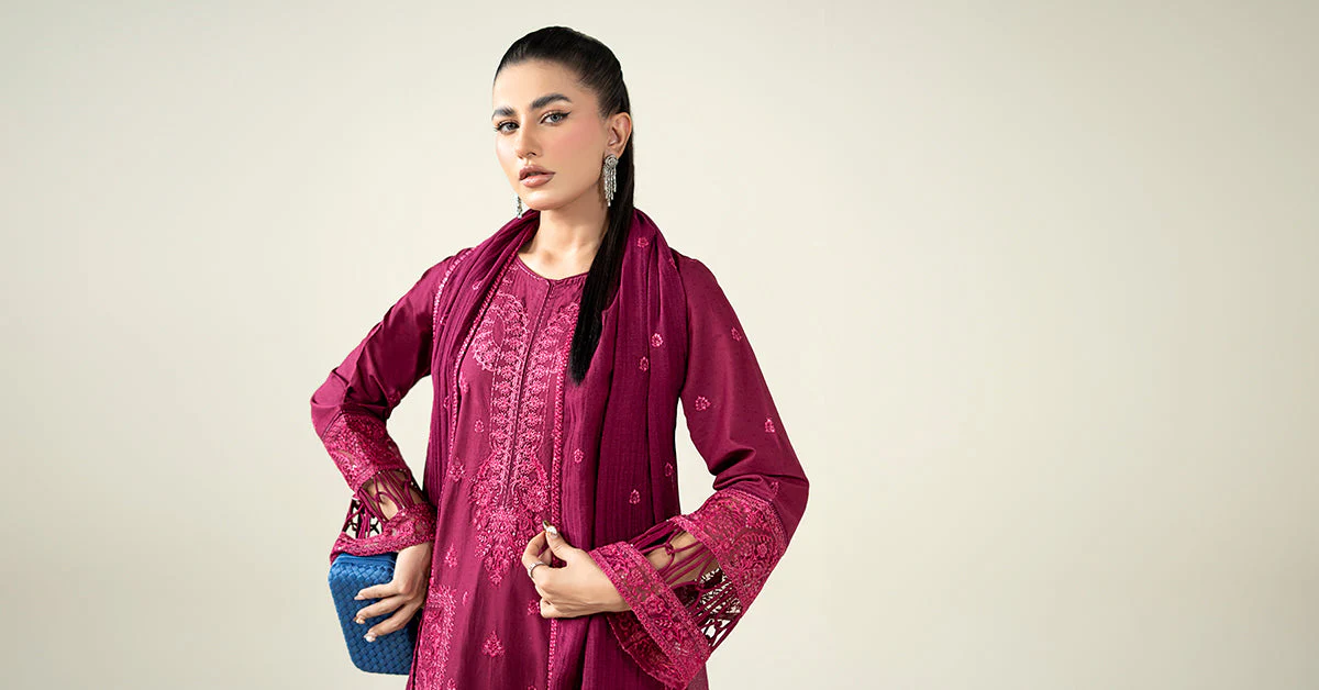 3 Piece Embroidered Dobby Suit - Image 8