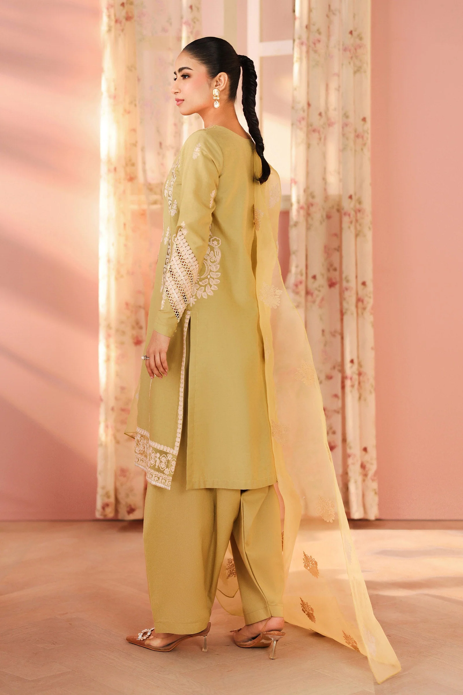 3 Piece Embroidered Dobby Suit - Image 4