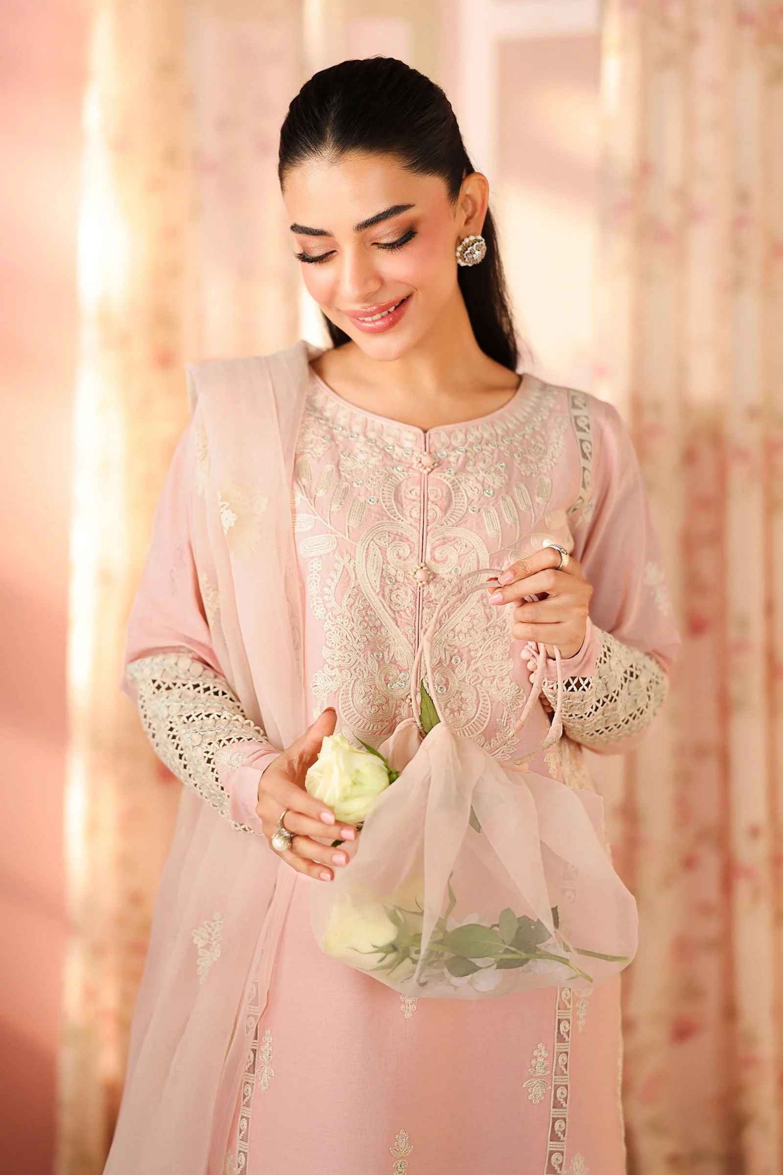 3 Piece Embroidered Dobby Suit - Image 2