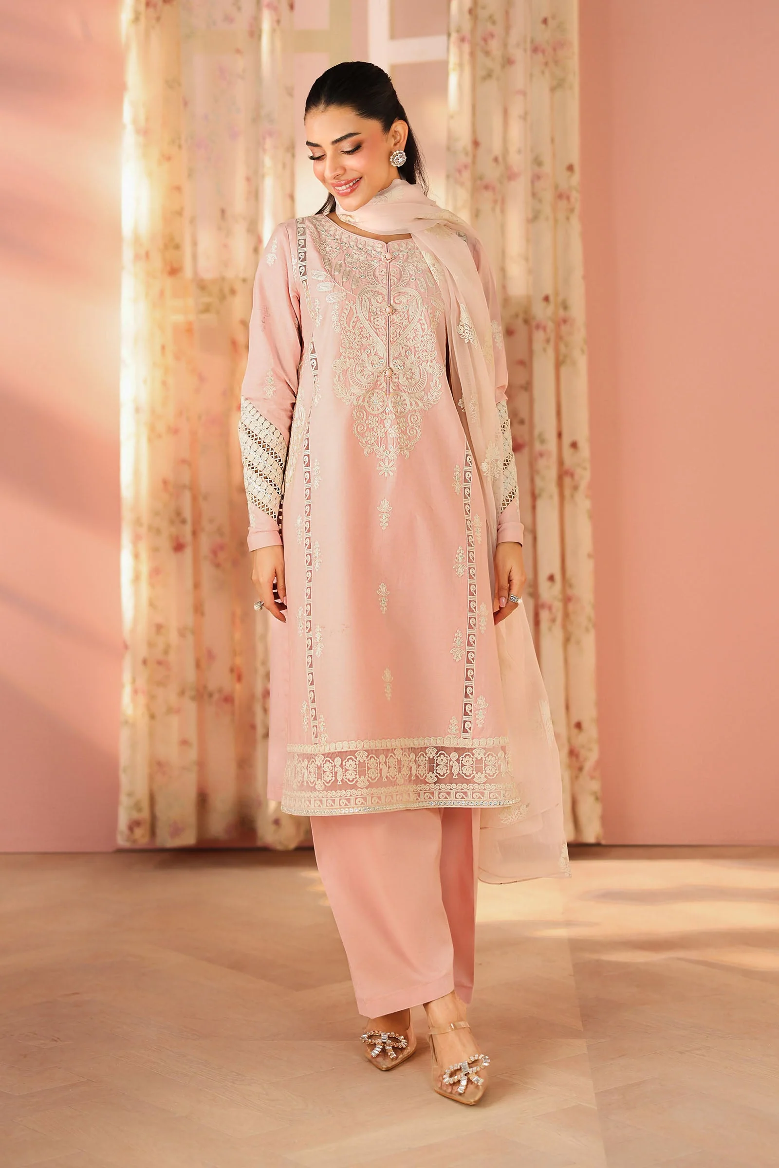 3 Piece Embroidered Dobby Suit - Image 4