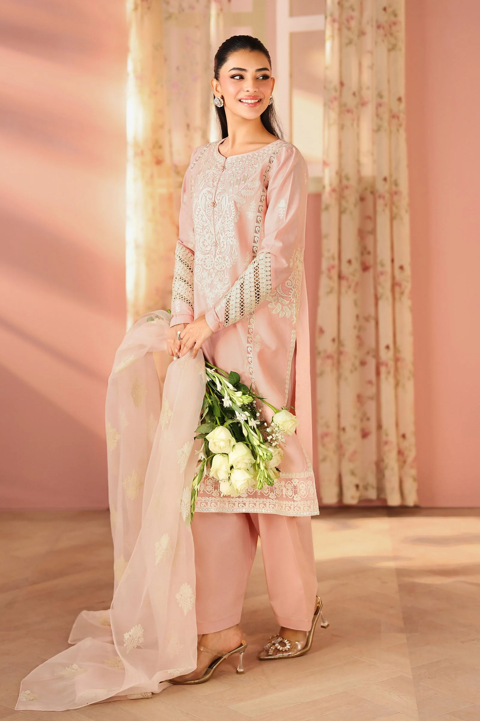 3 Piece Embroidered Dobby Suit - Image 5