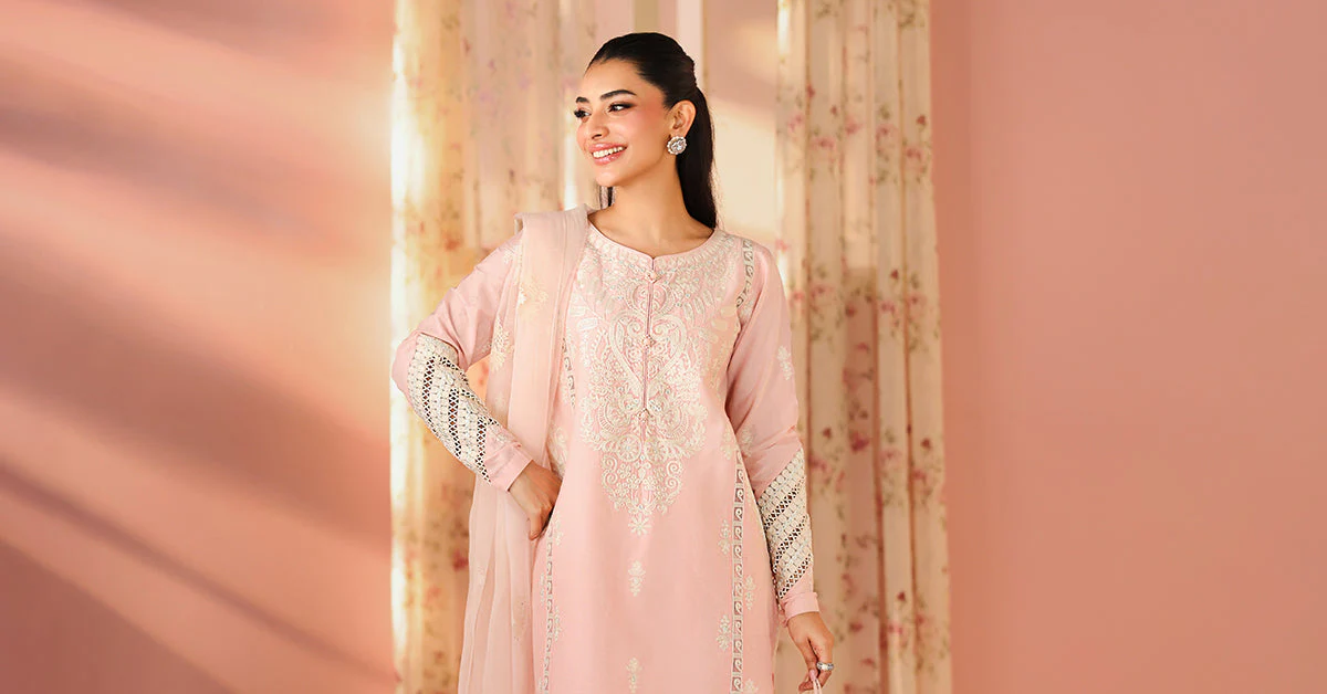 3 Piece Embroidered Dobby Suit - Image 6