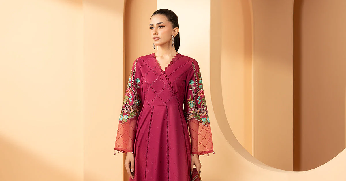3 Piece Embroidered Dobby Lawn Suit - Image 8