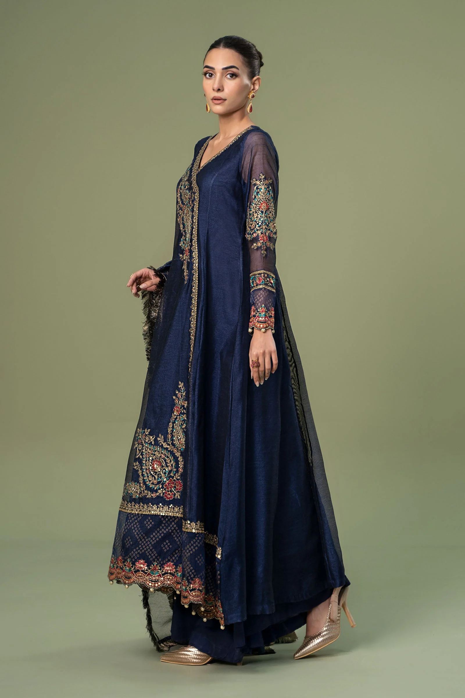 3 Piece Embroidered Paper Cotton Suit - Image 6