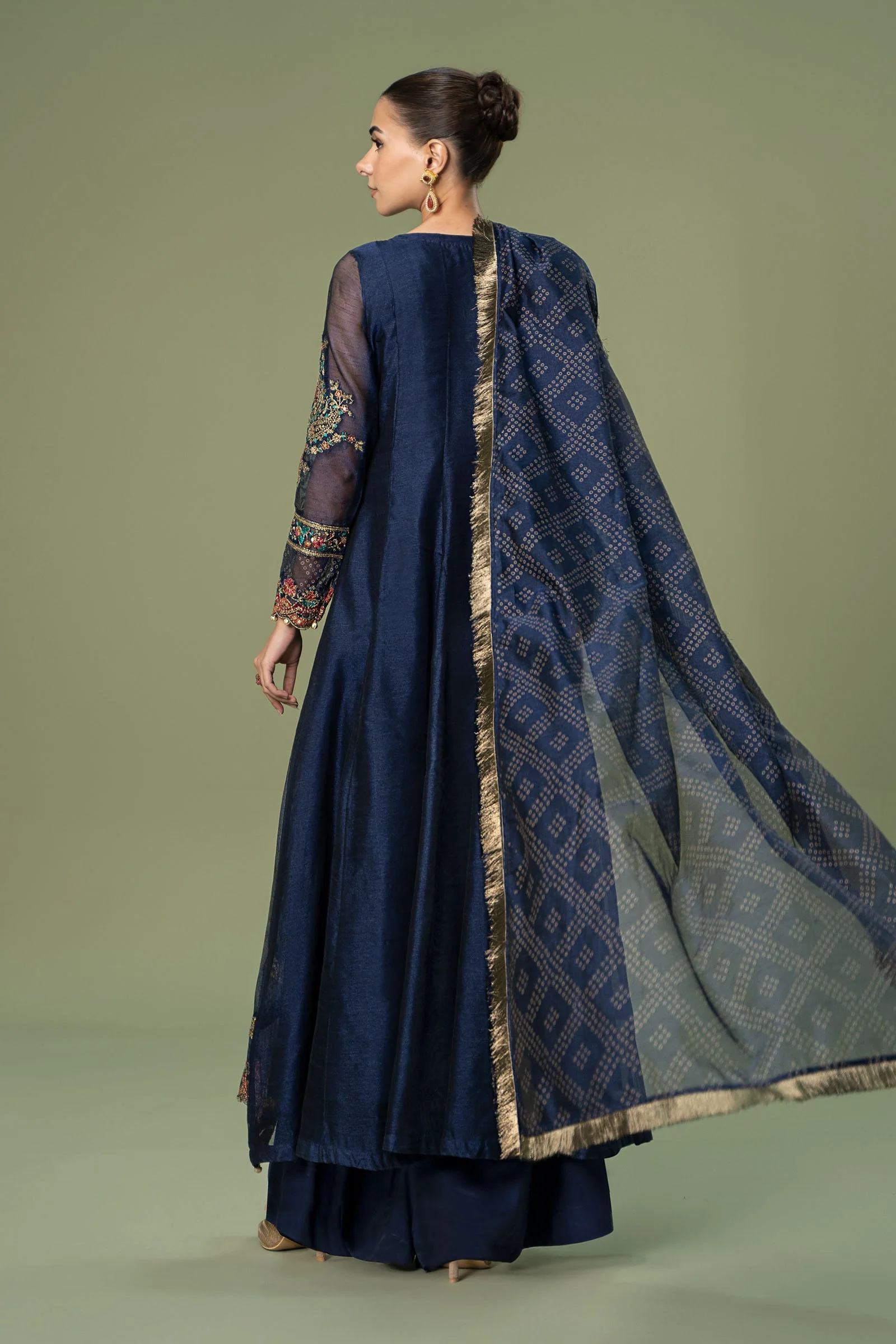 3 Piece Embroidered Paper Cotton Suit - Image 7