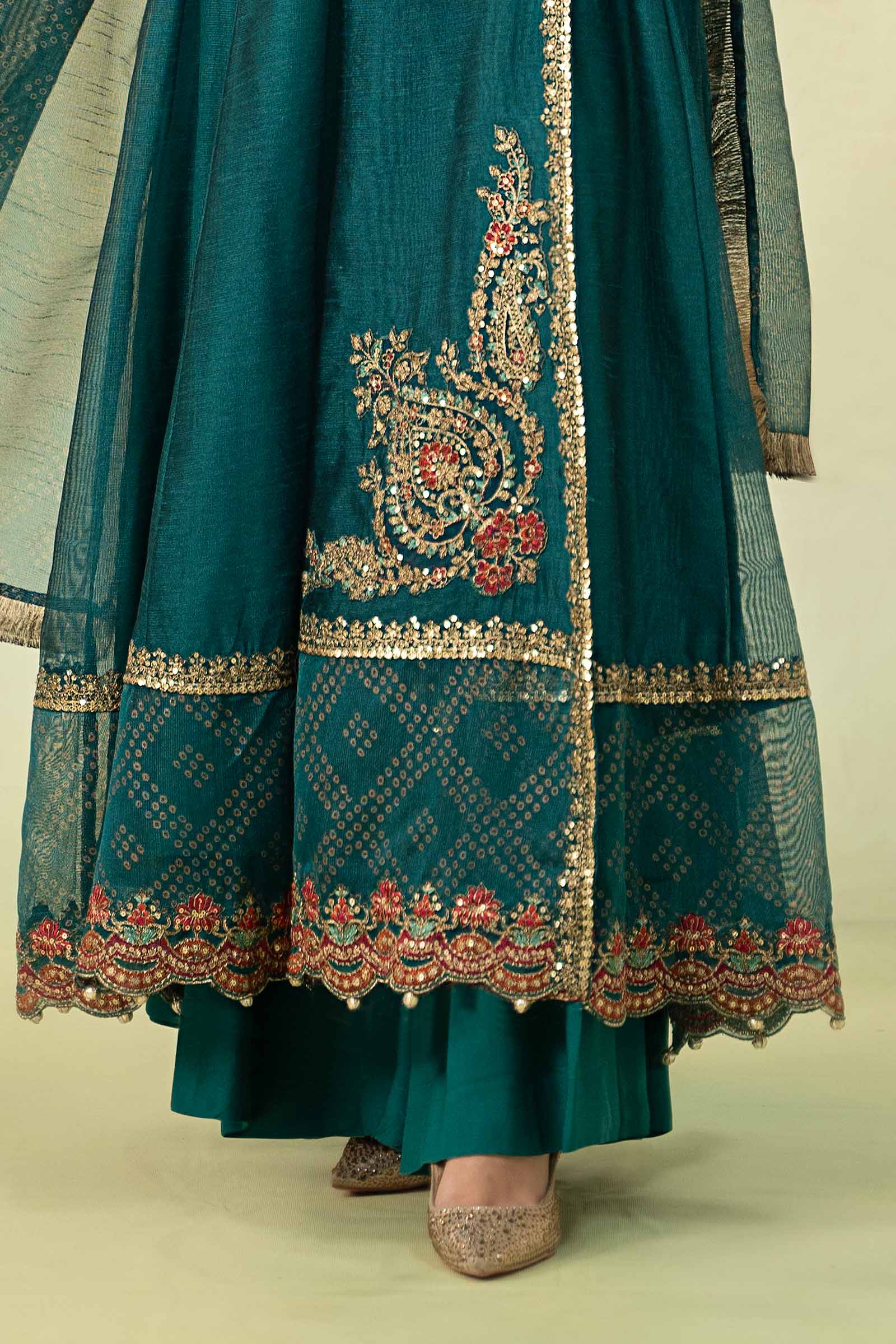 3 Piece Embroidered Paper Cotton Suit - Image 5