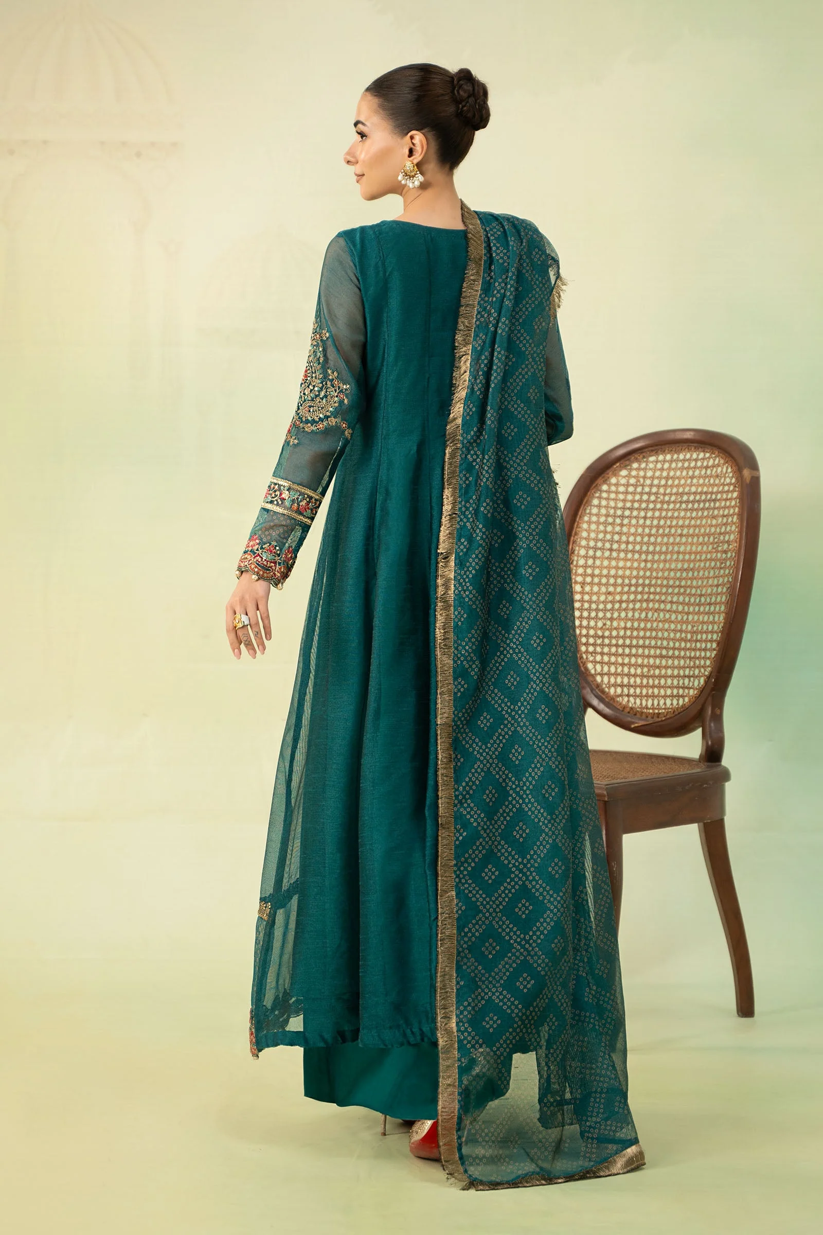 3 Piece Embroidered Paper Cotton Suit - Image 7