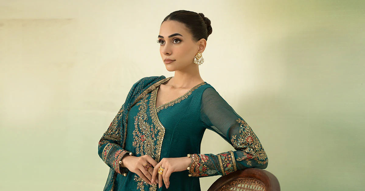 3 Piece Embroidered Paper Cotton Suit - Image 8