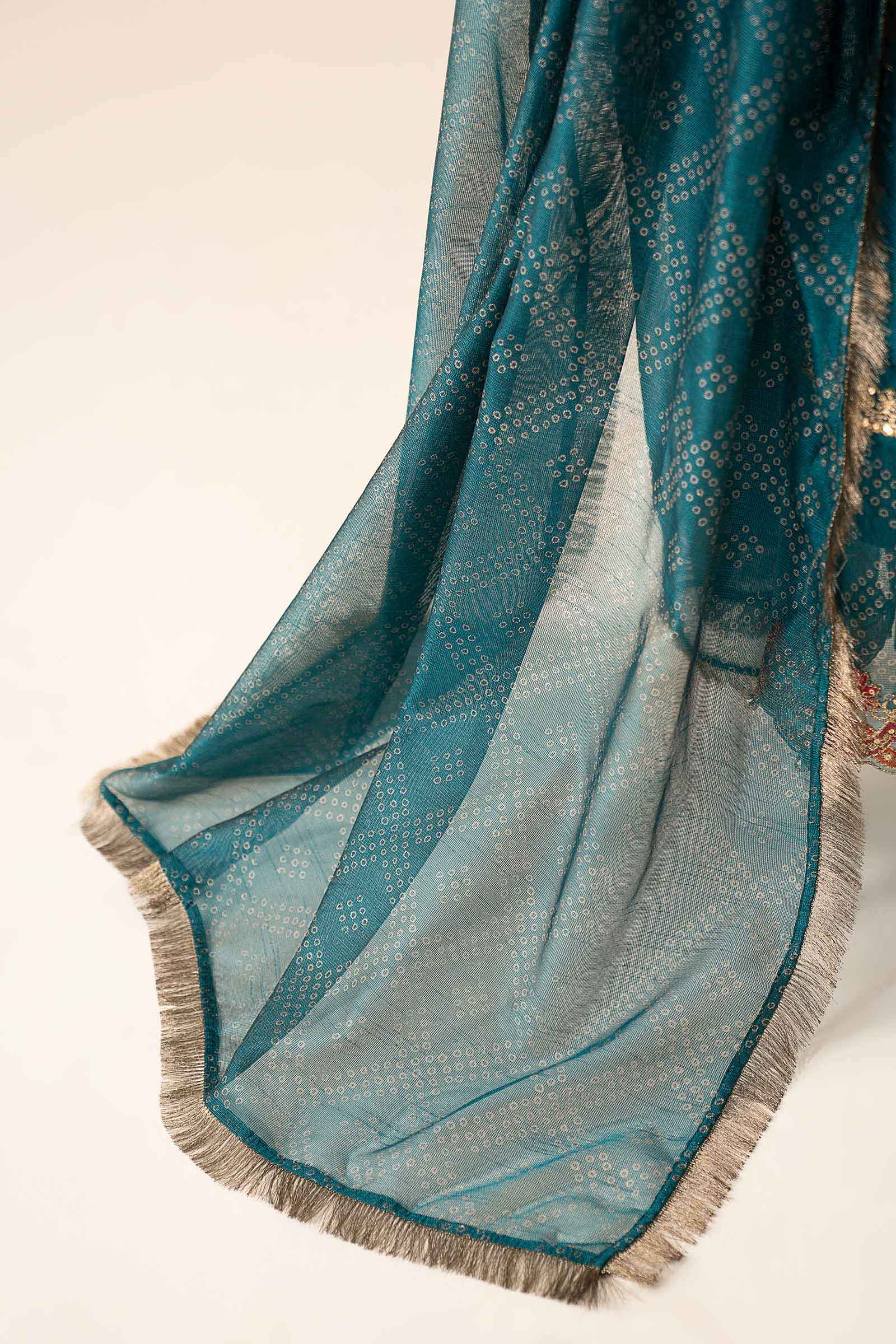3 Piece Embroidered Cotton Net Suit - Image 5