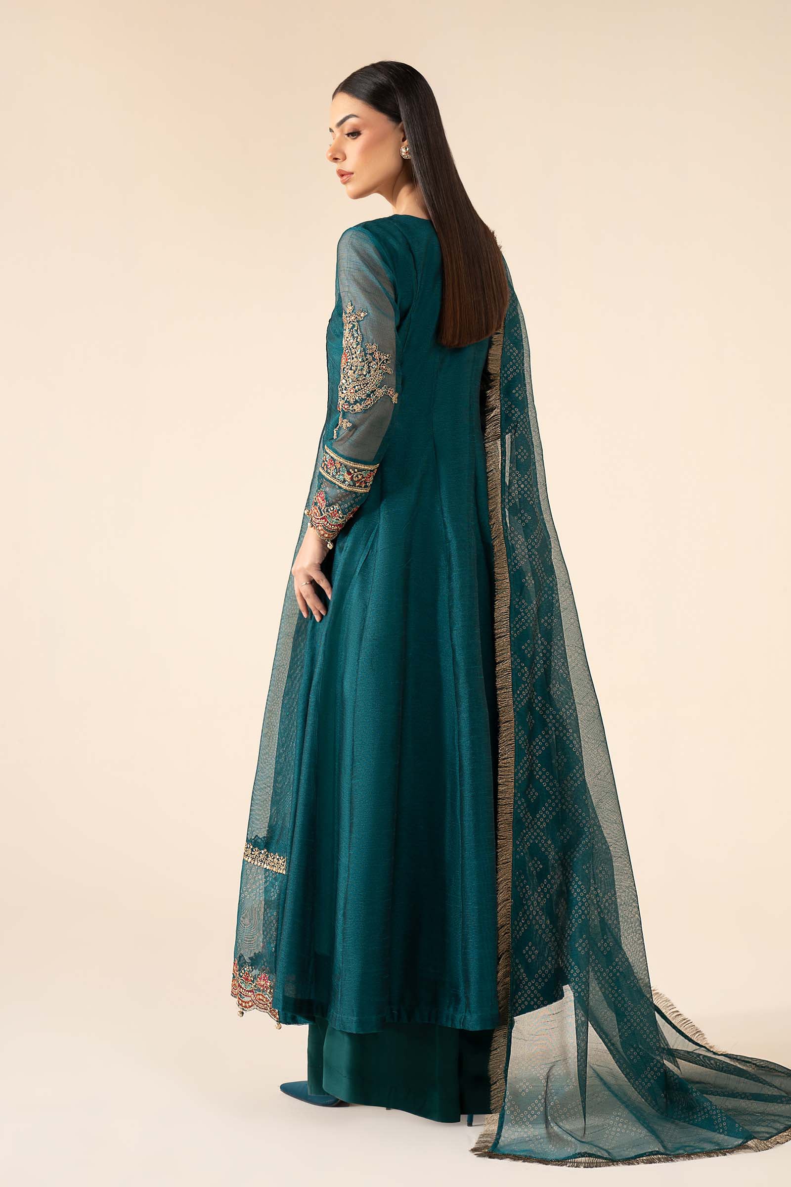 3 Piece Embroidered Cotton Net Suit - Image 7