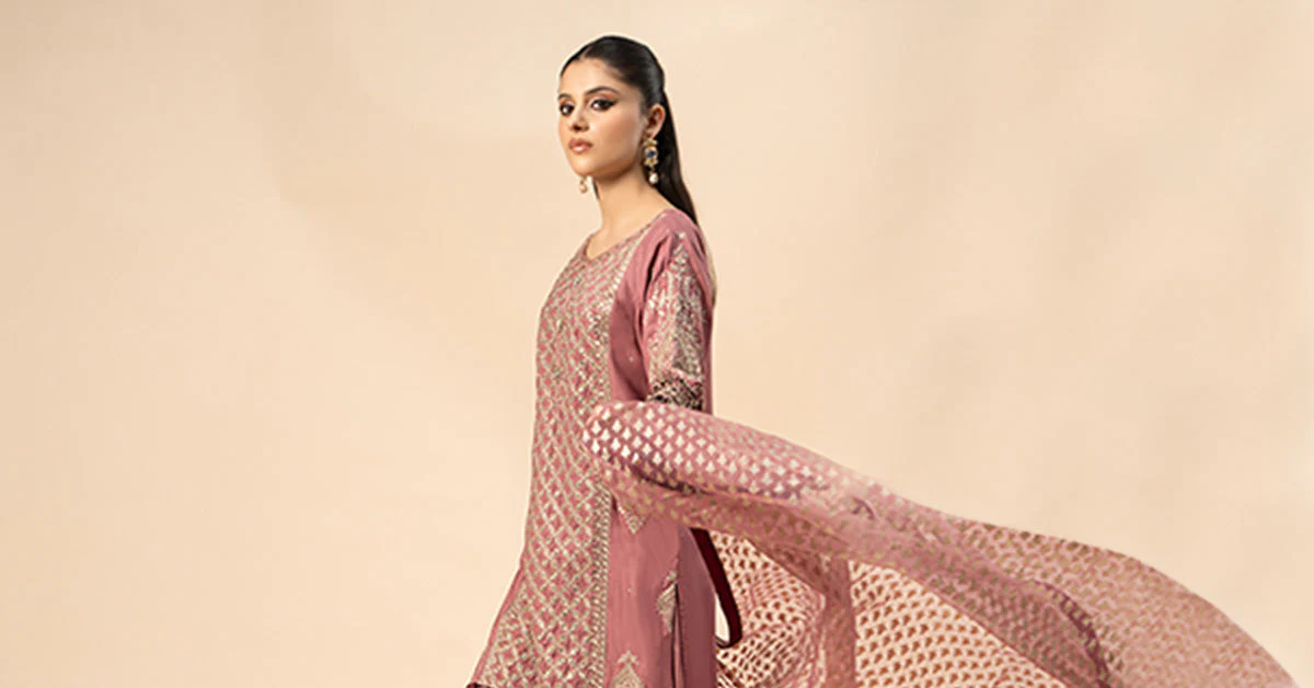 3 Piece Embroidered Linen Suit - Image 11