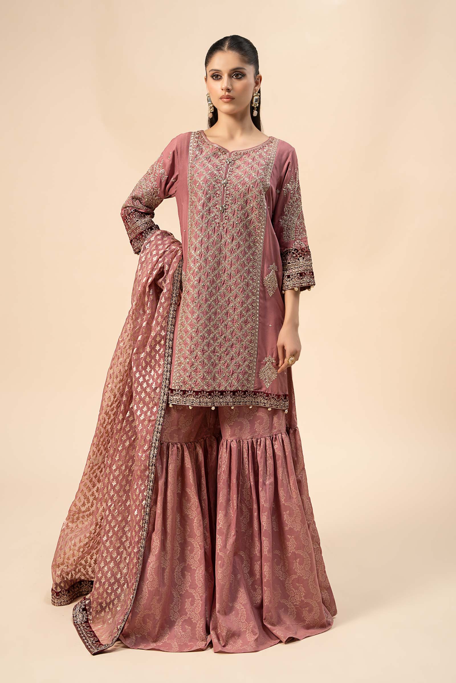 3 Piece Embroidered Linen Suit - Image 5