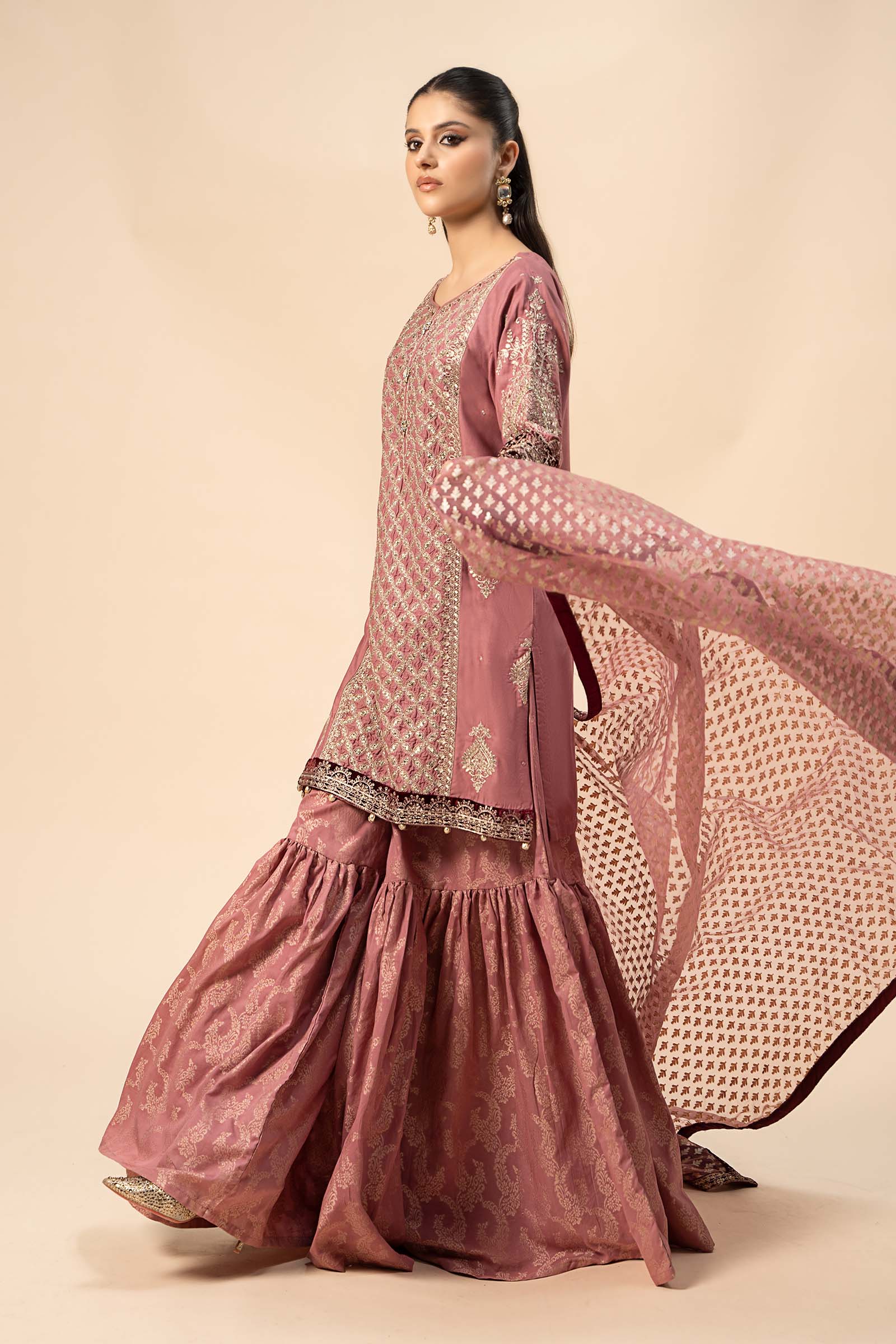 3 Piece Embroidered Linen Suit - Image 6