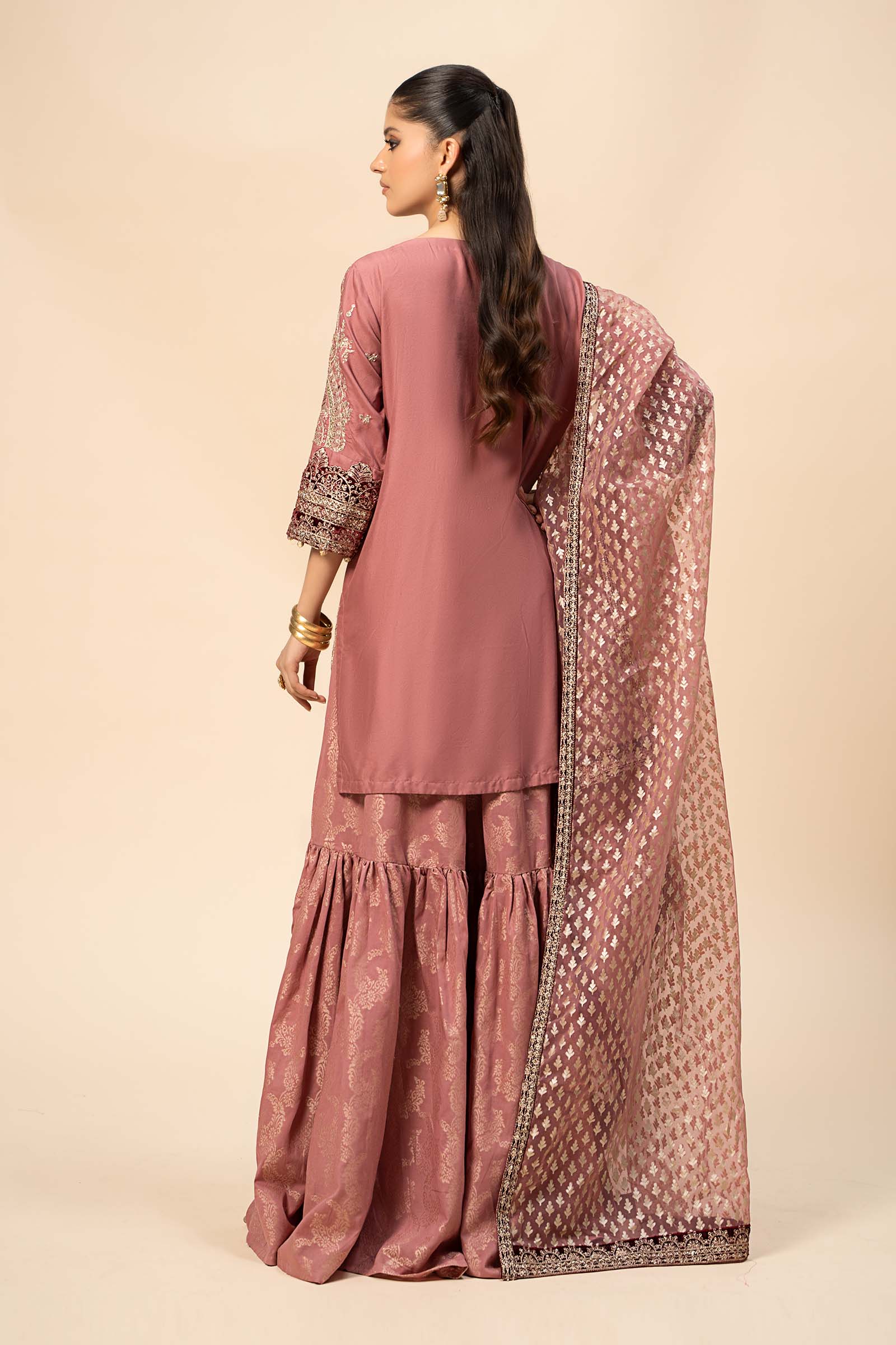 3 Piece Embroidered Linen Suit - Image 9