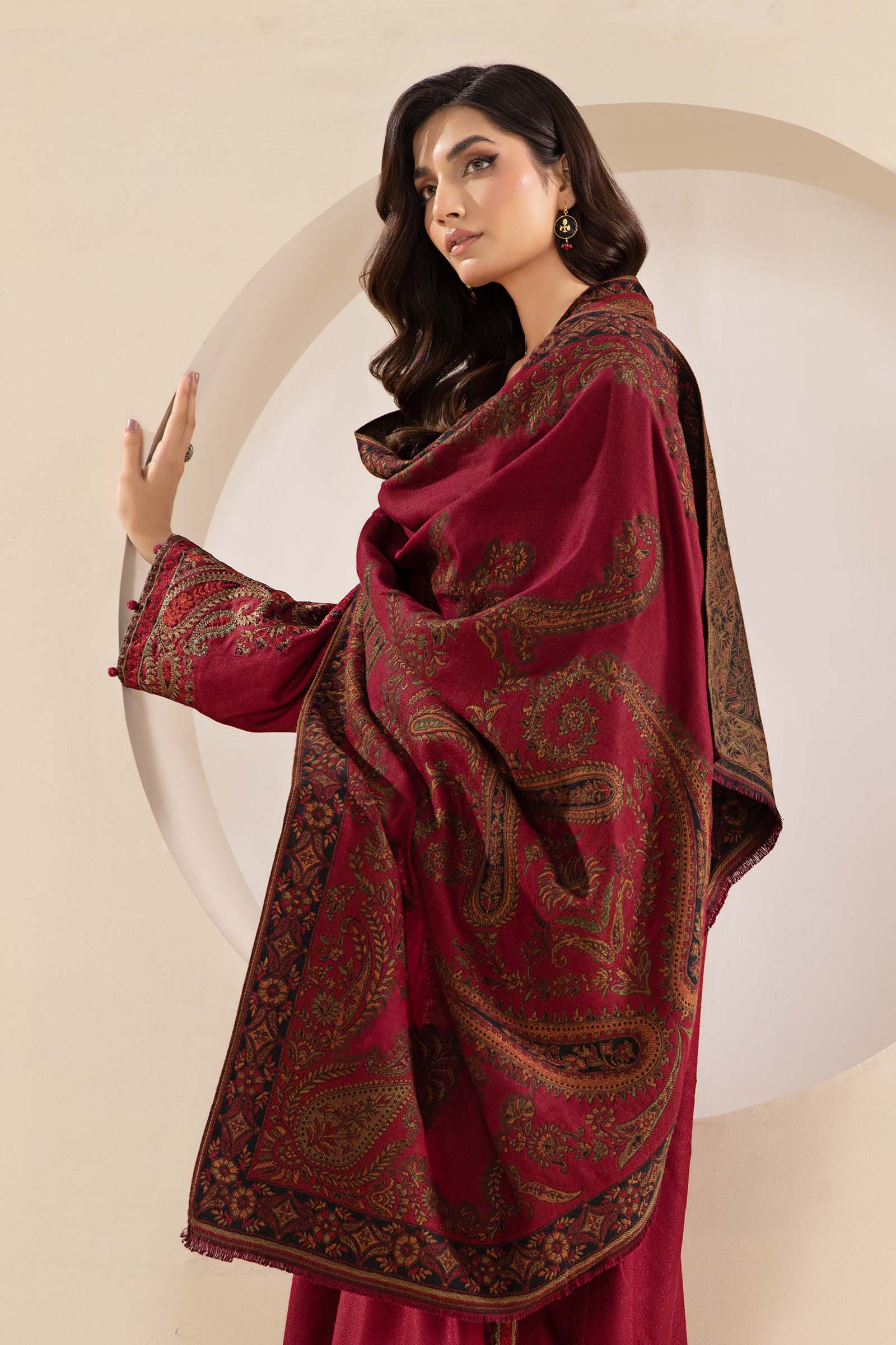 3 Piece Embroidered Linen Suit - Image 3