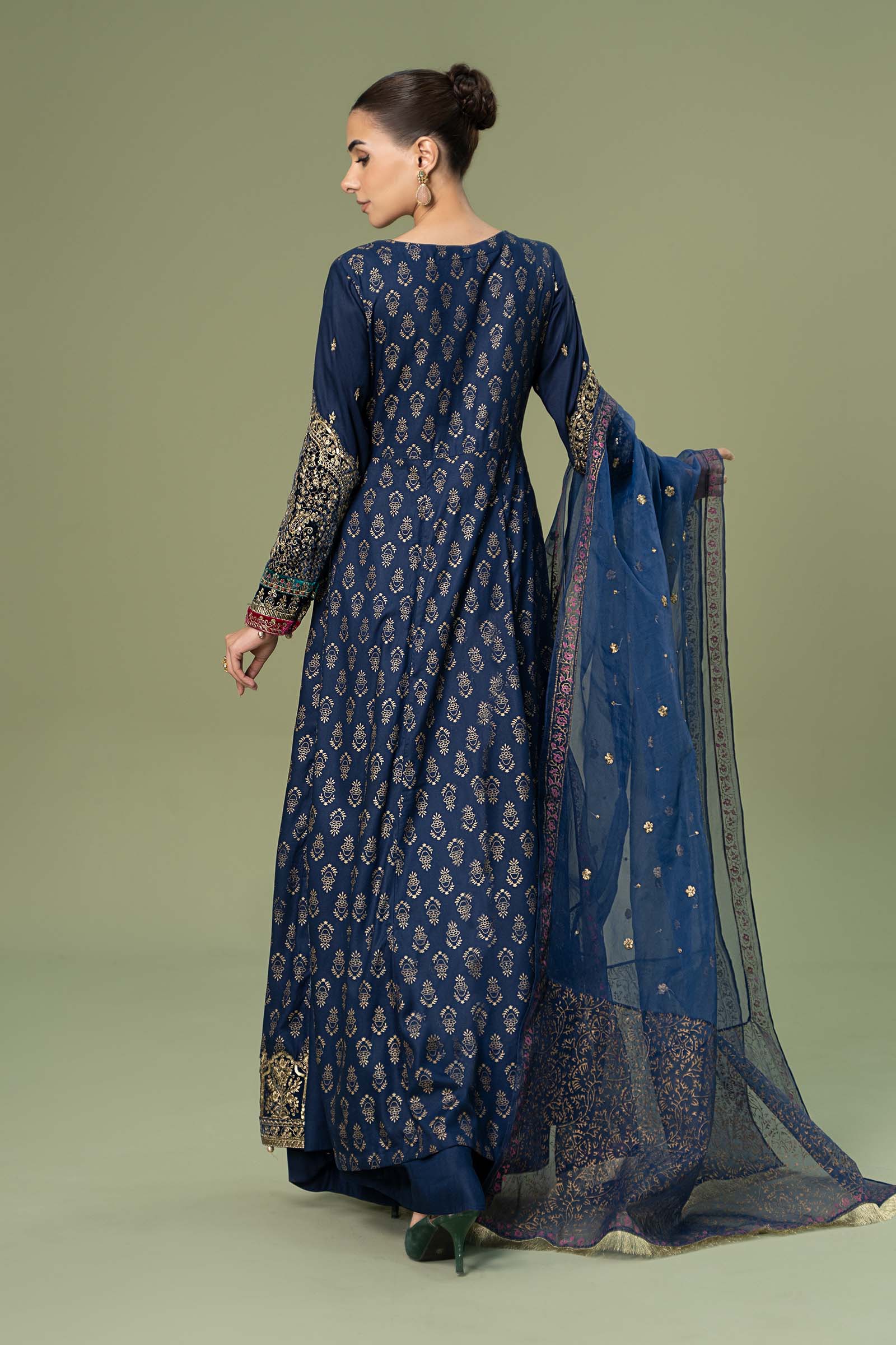 3 Piece Embroidered Linen Suit - Image 5