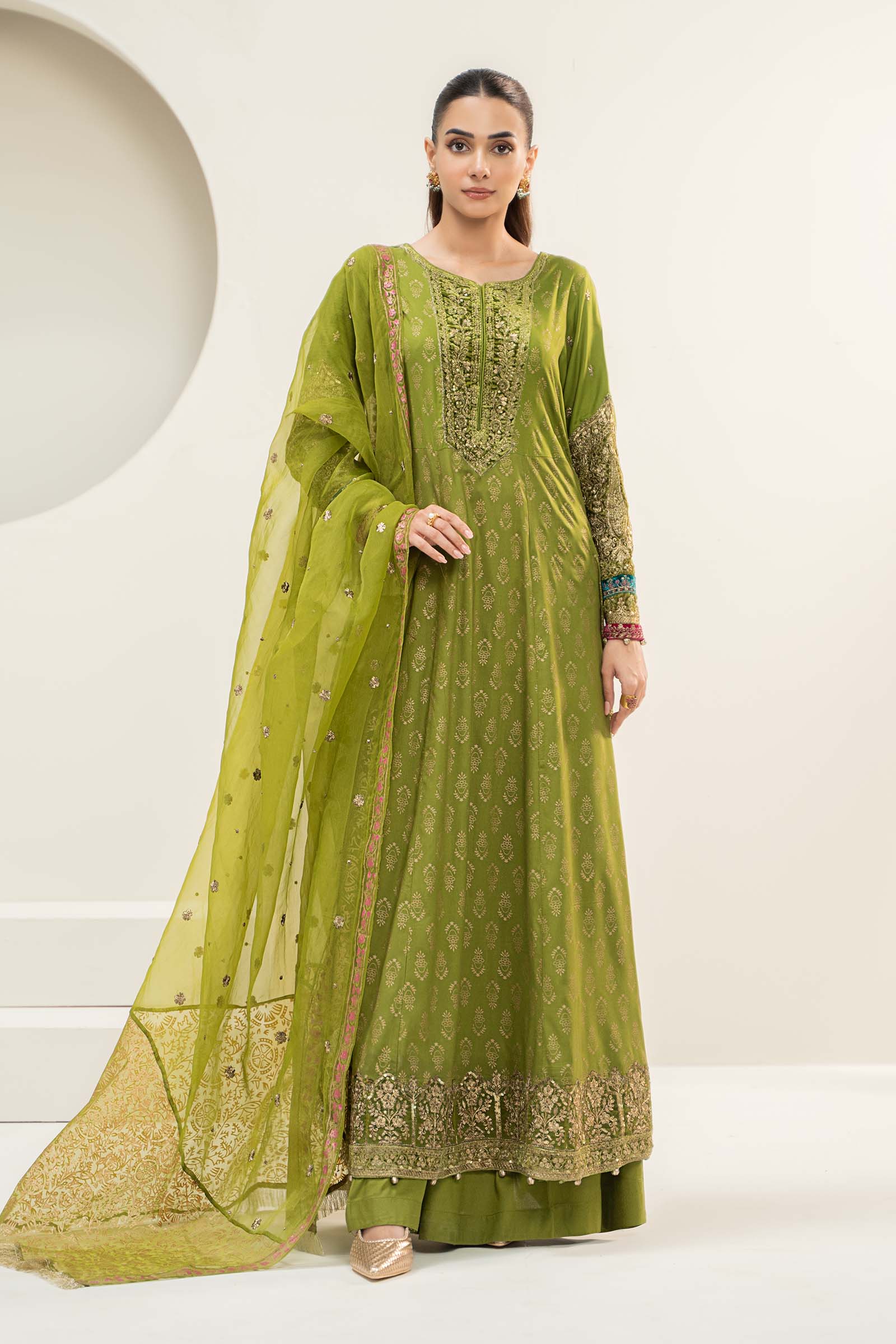 3 Piece Embroidered Linen Suit
