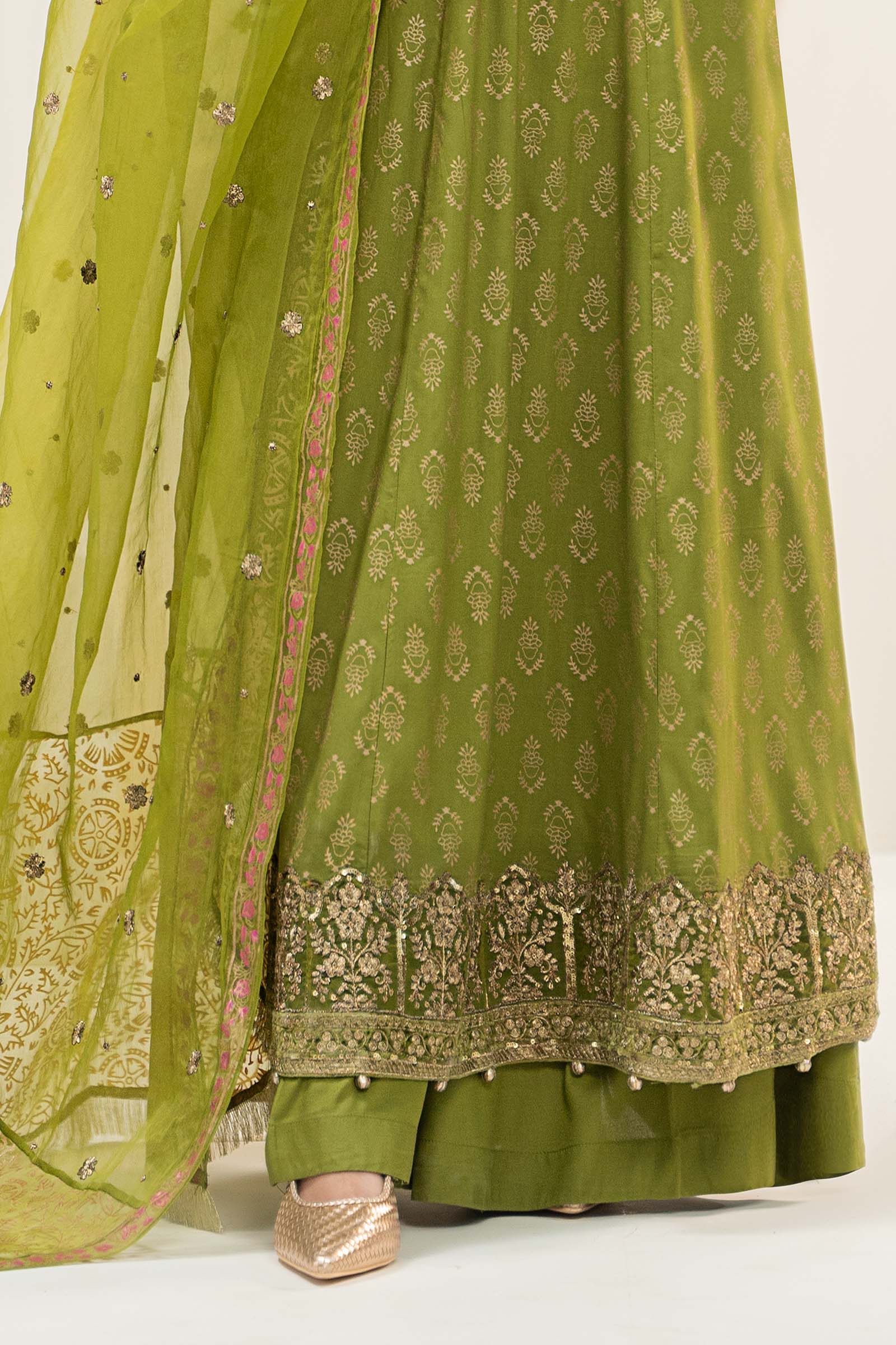 3 Piece Embroidered Linen Suit - Image 3