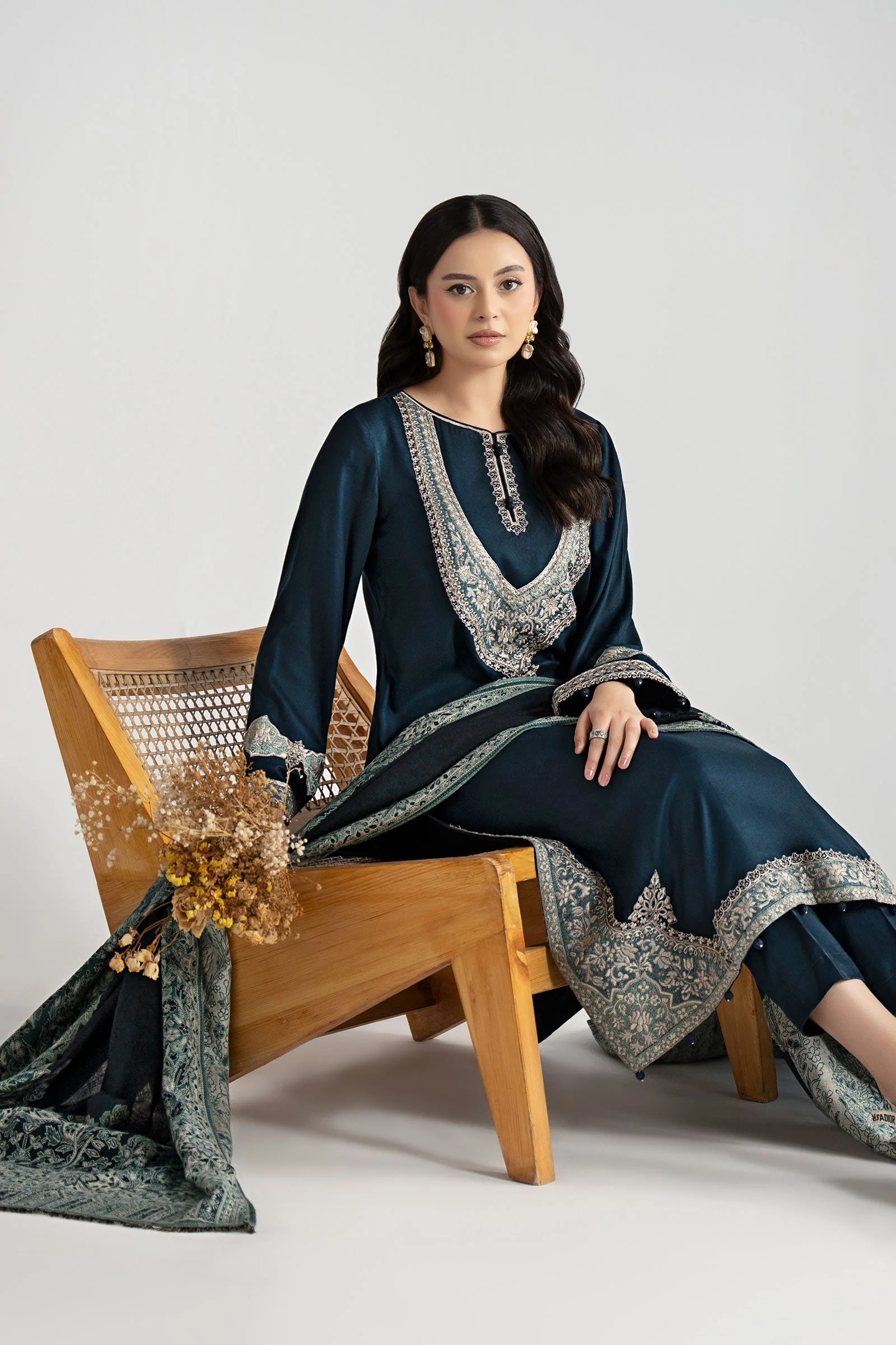 3 Piece Embroidered Marina Twill Suit - Image 3