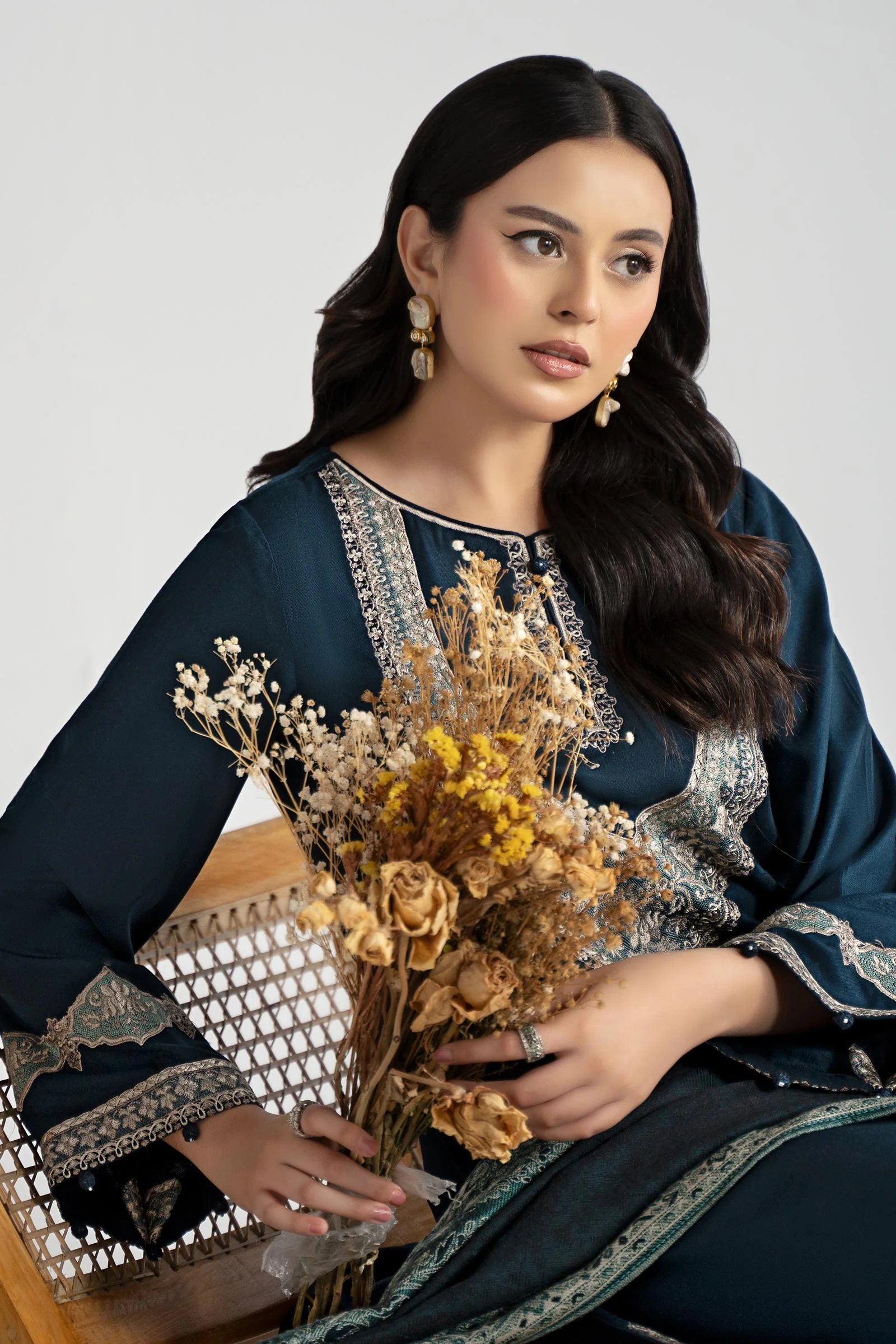 3 Piece Embroidered Marina Twill Suit - Image 4