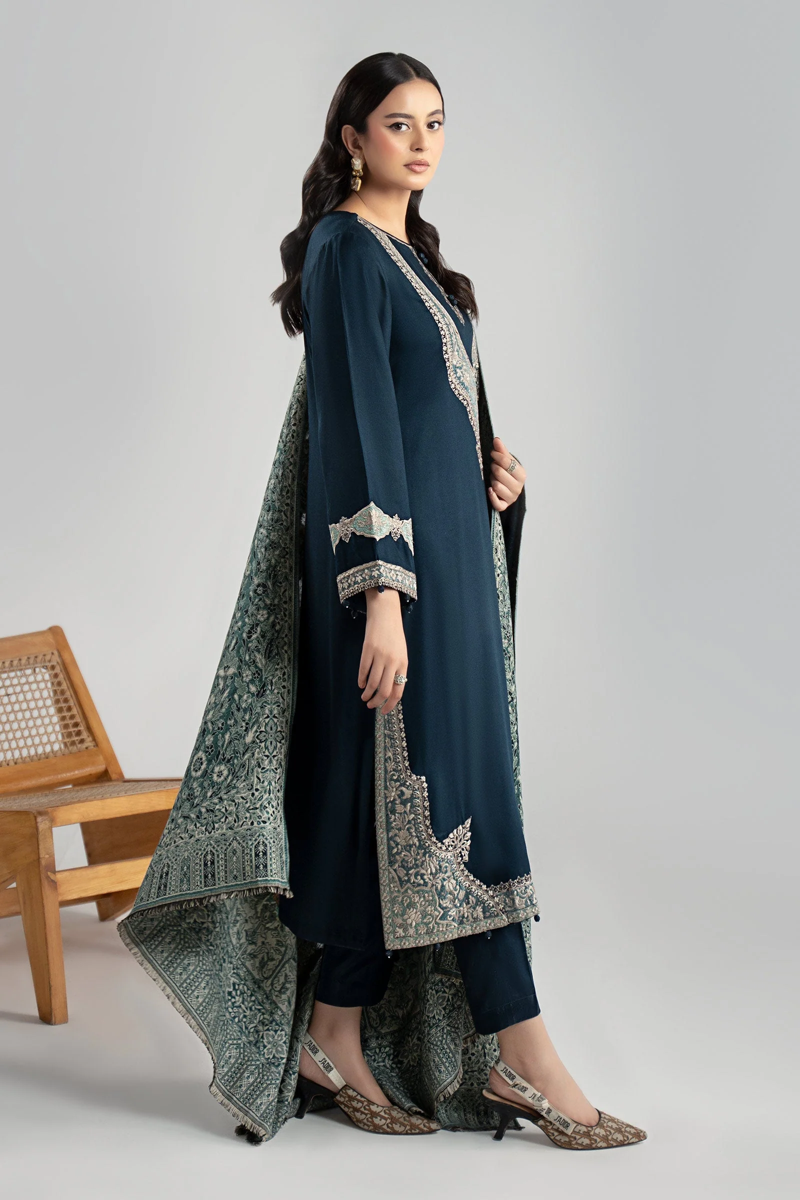 3 Piece Embroidered Marina Twill Suit - Image 8