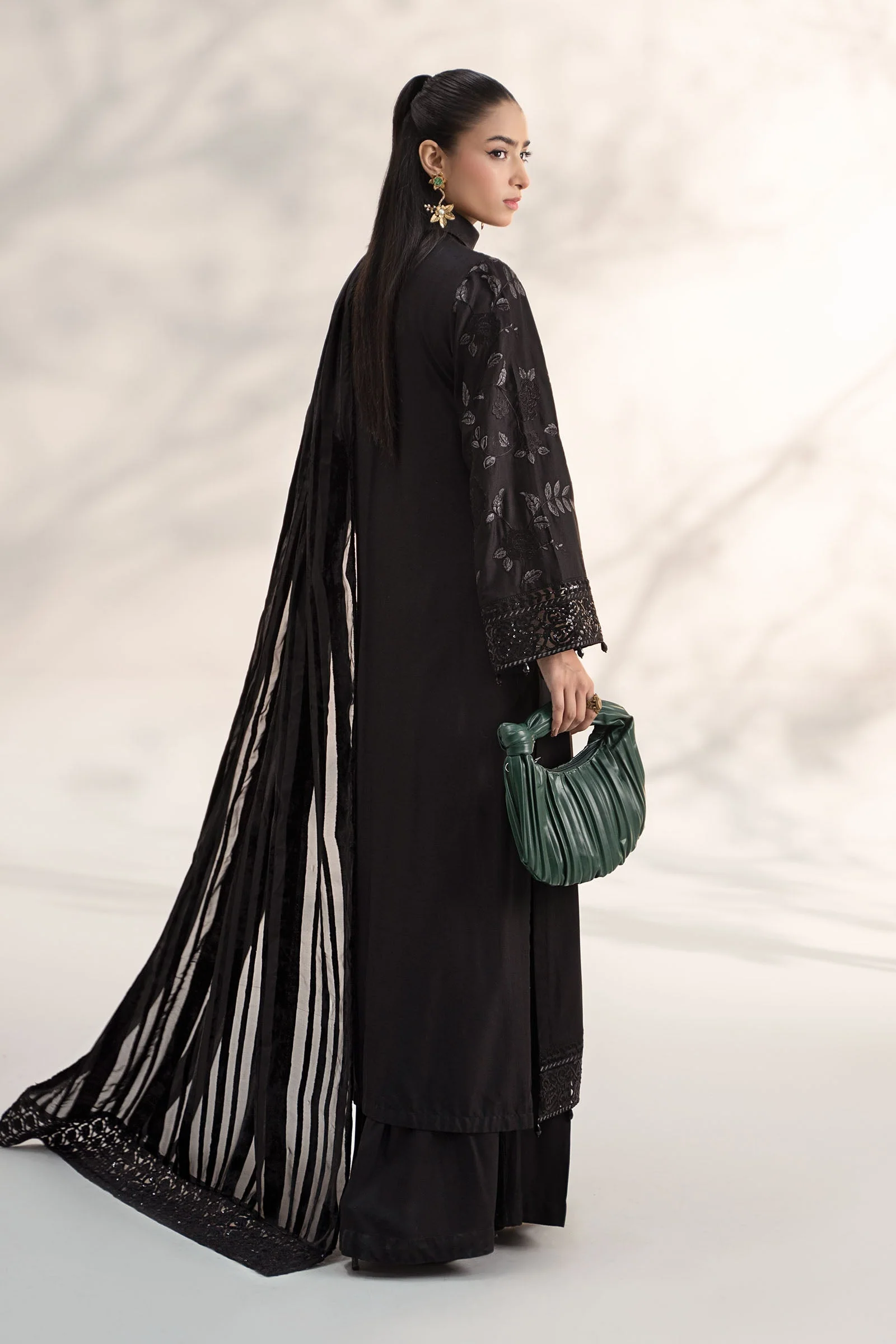 3 Piece Embroidered Linen Suit - Image 5