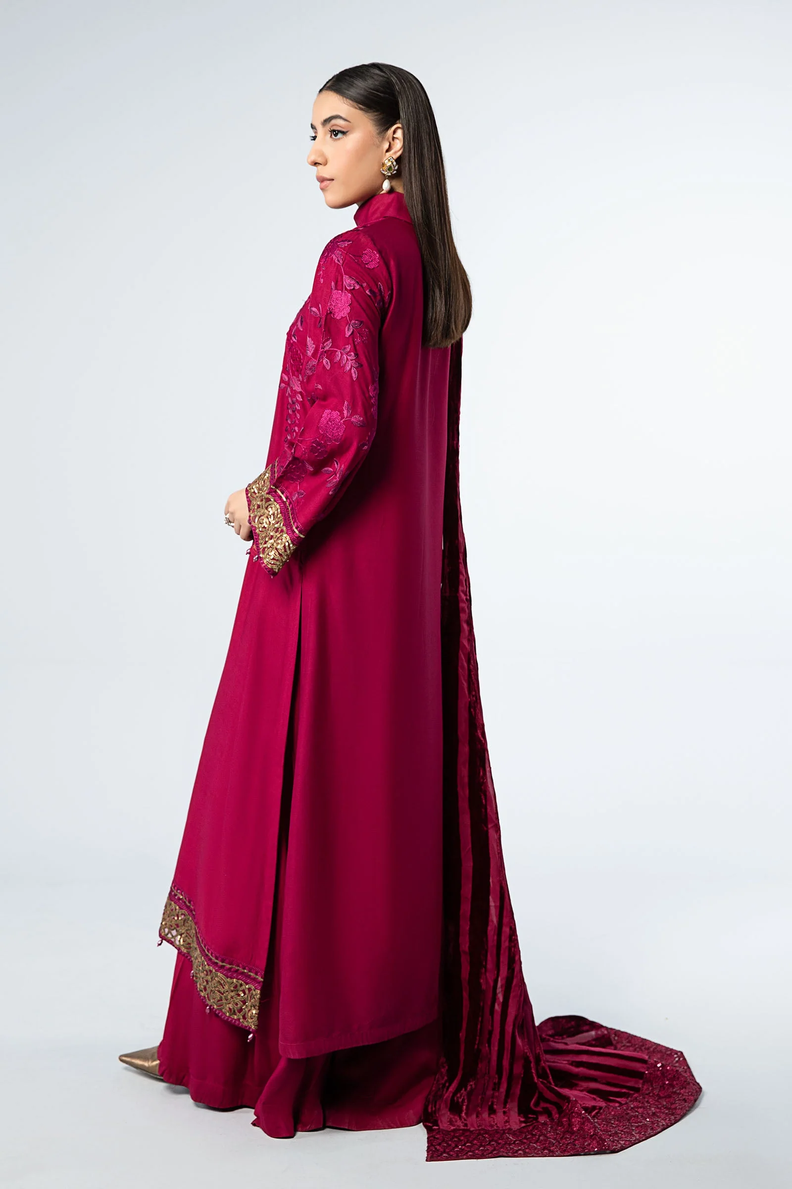3 Piece Embroidered Linen Suit - Image 7