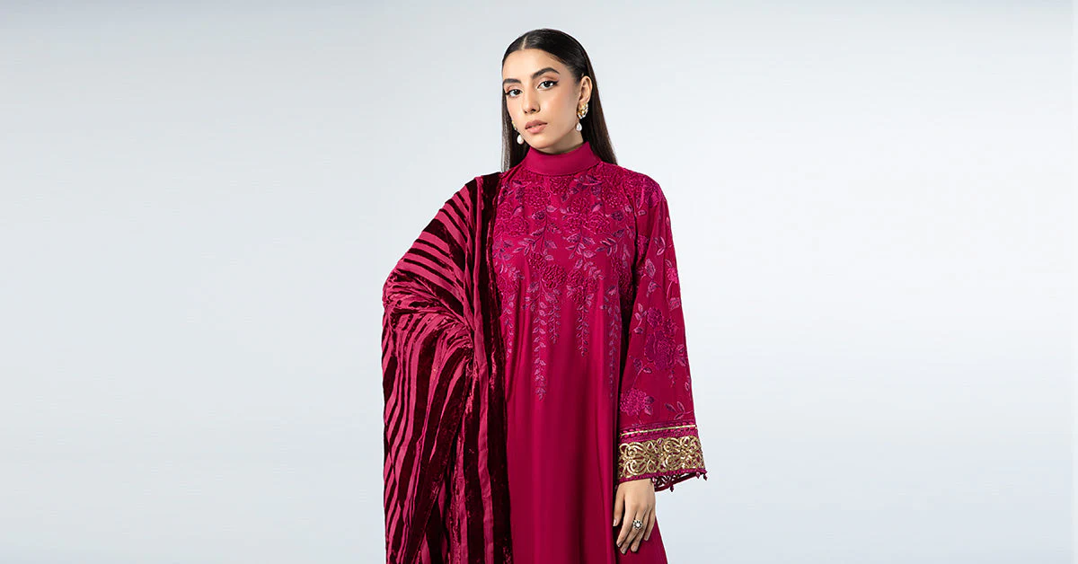 3 Piece Embroidered Linen Suit - Image 8
