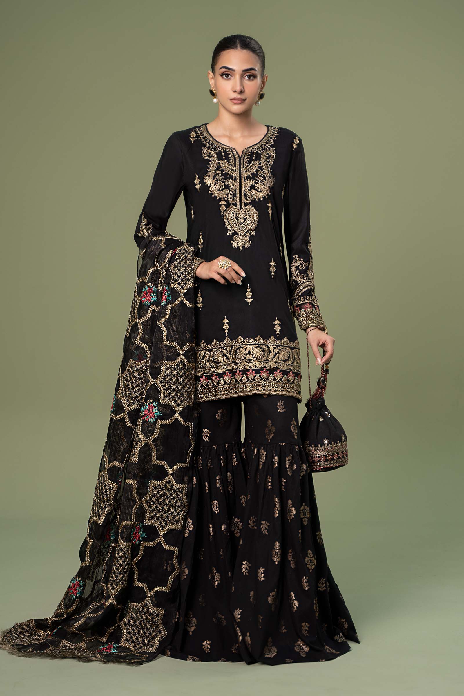 3 Piece Embroidered Linen Suit