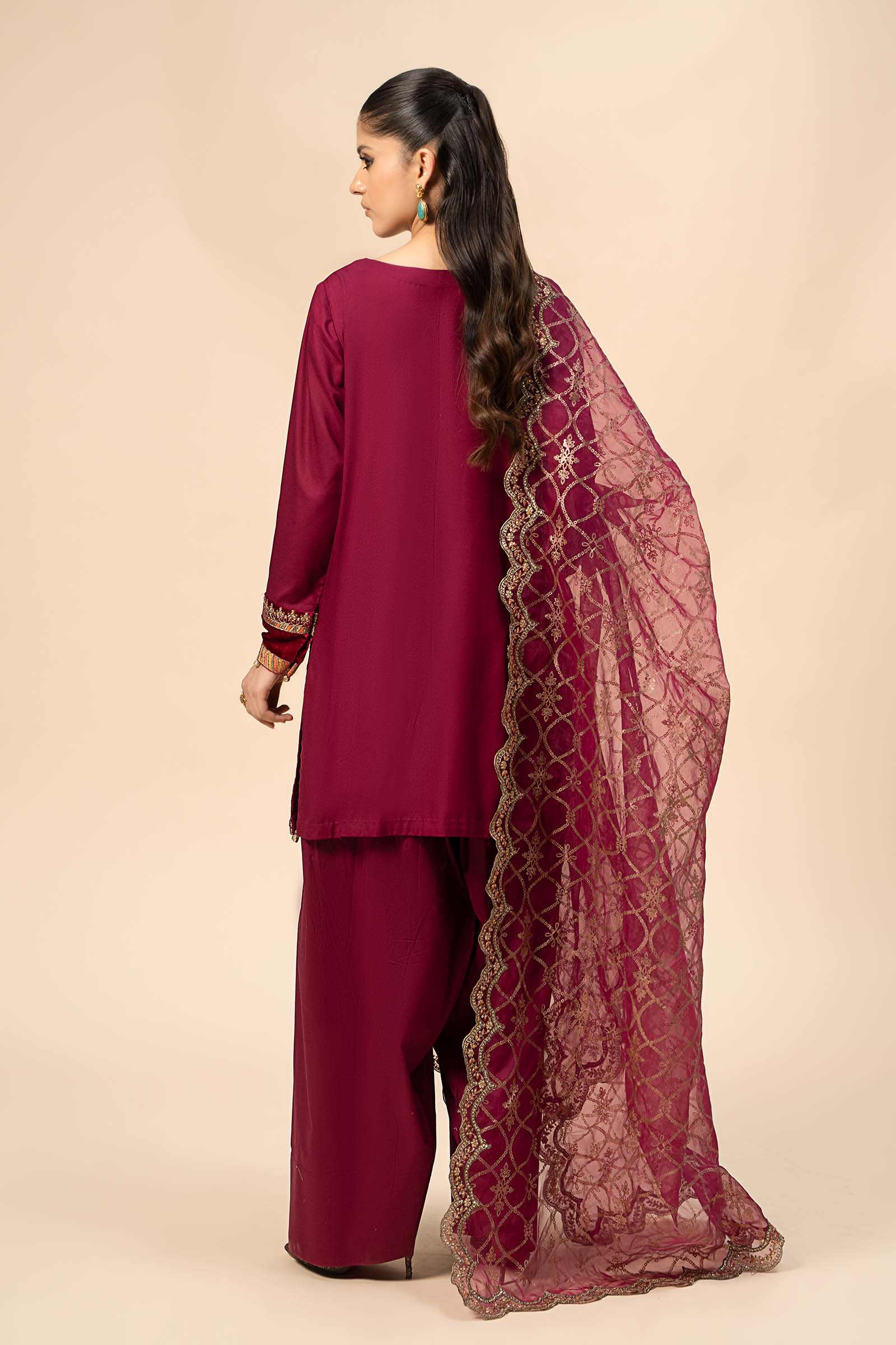 3 Piece Embroidered Linen Suit - Image 6