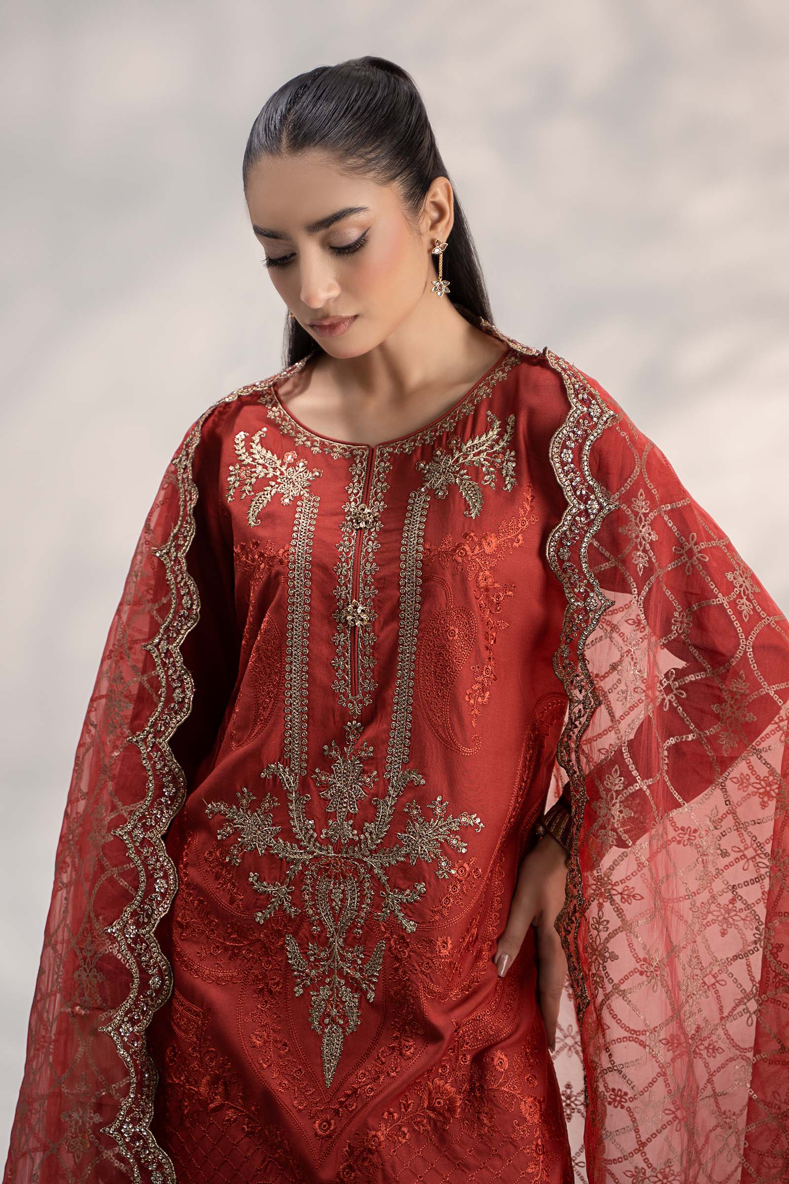 3 Piece Embroidered Linen Suit - Image 6