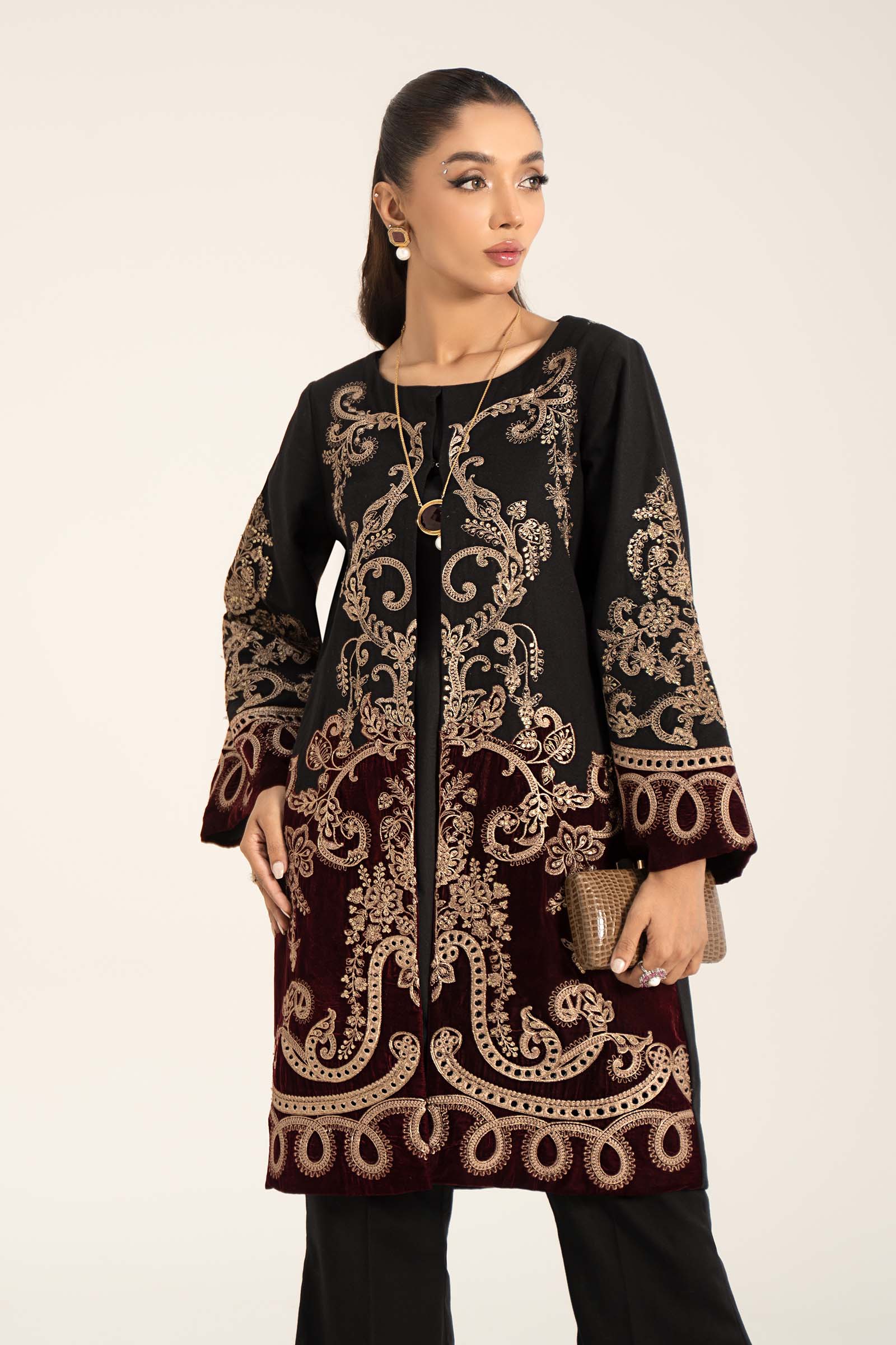 3 Piece Embroidered Khaddar Suit - Image 3