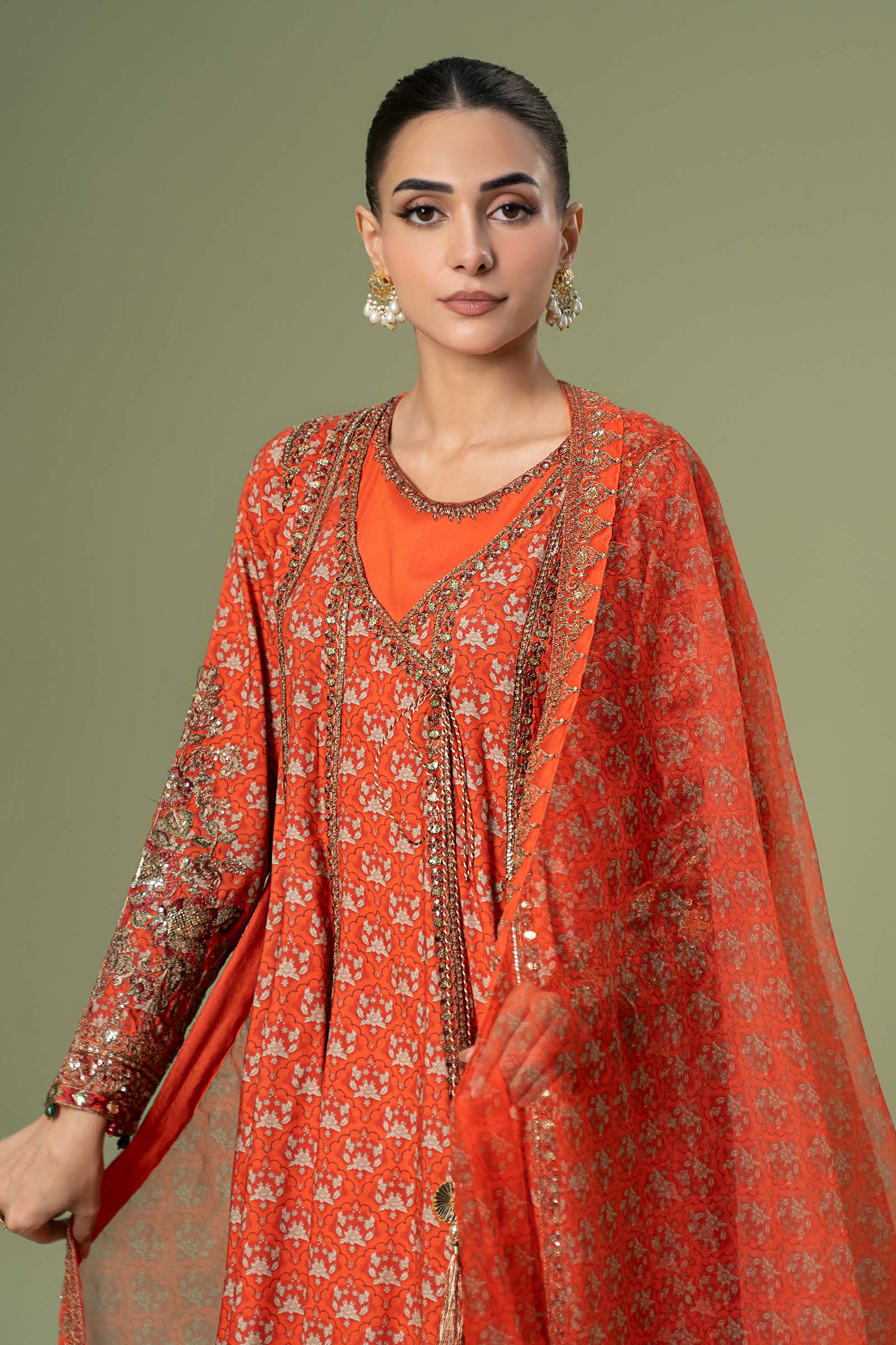3 Piece Embroidered Linen Suit - Image 4
