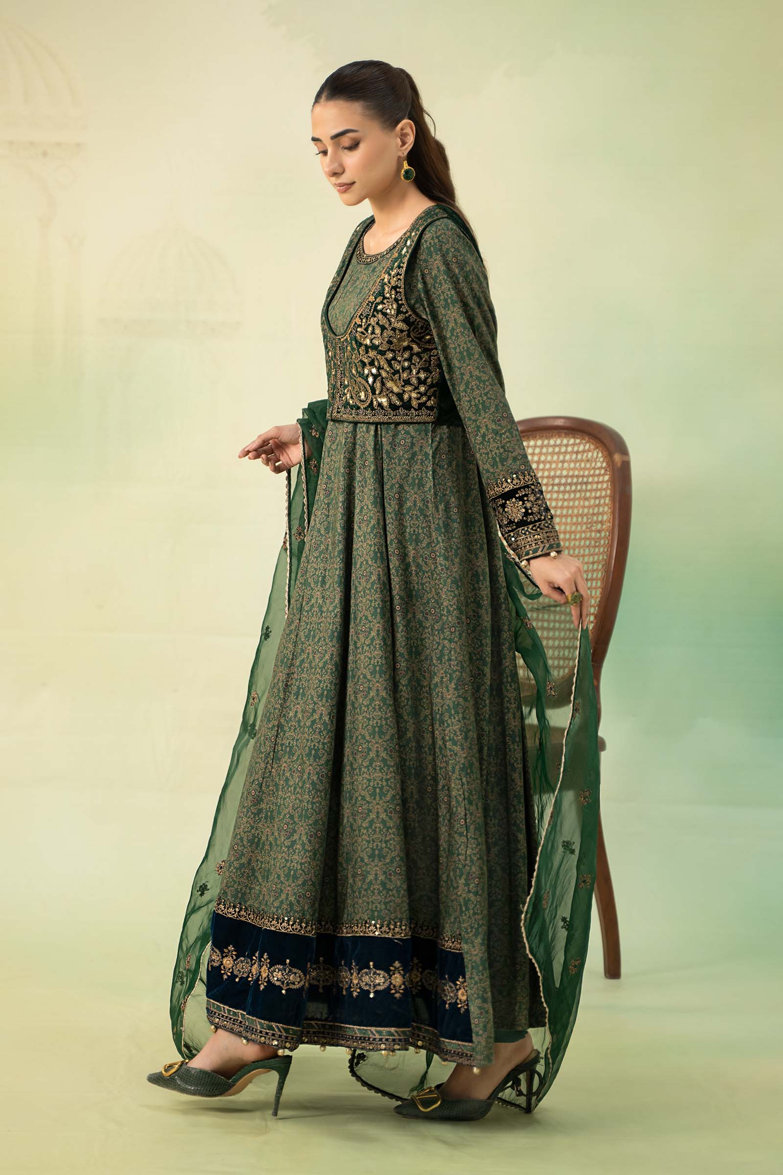 3 Piece Printed Linen Suit - Image 5