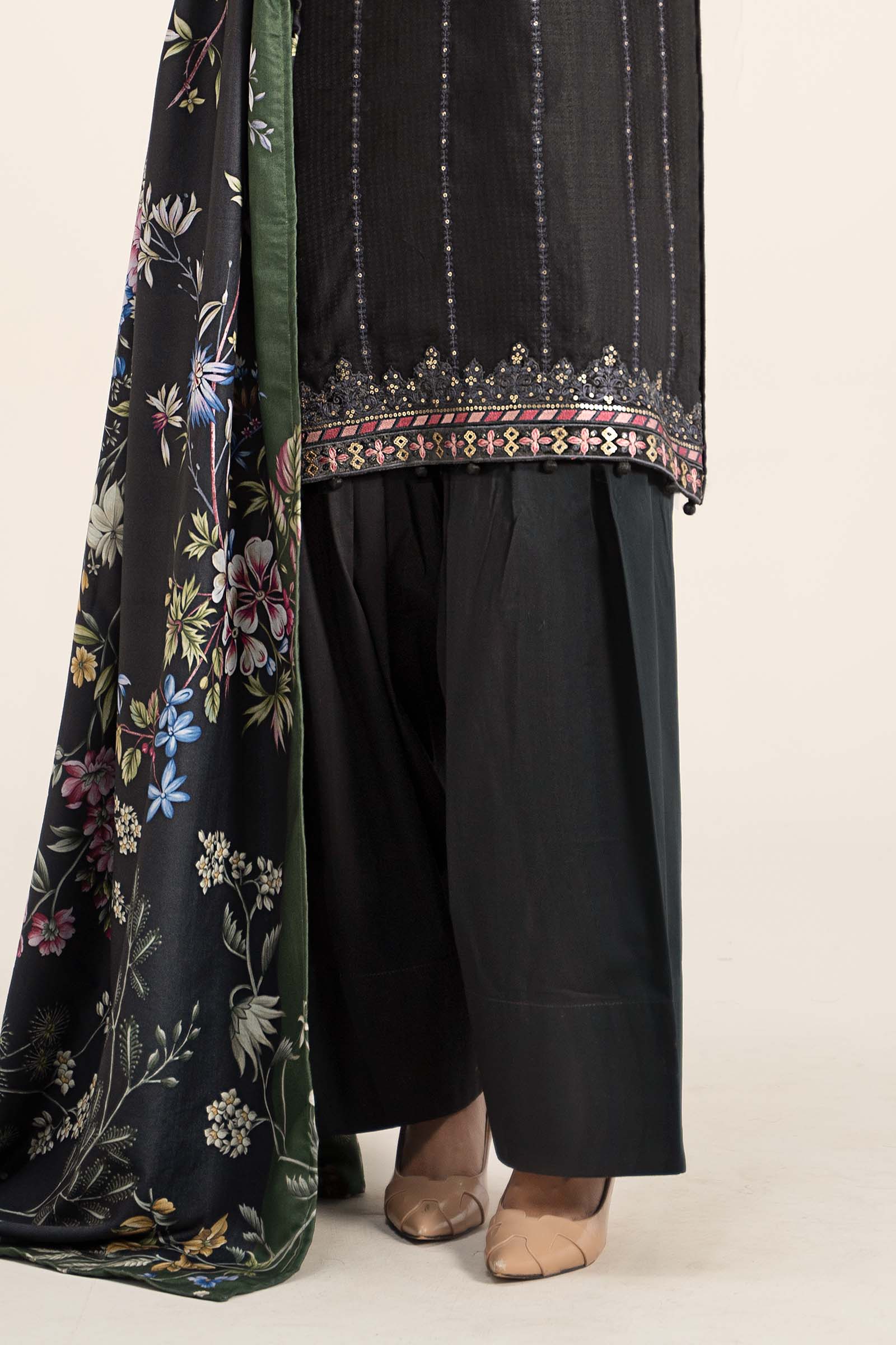 3 Piece Embroidered Linen Suit - Image 5