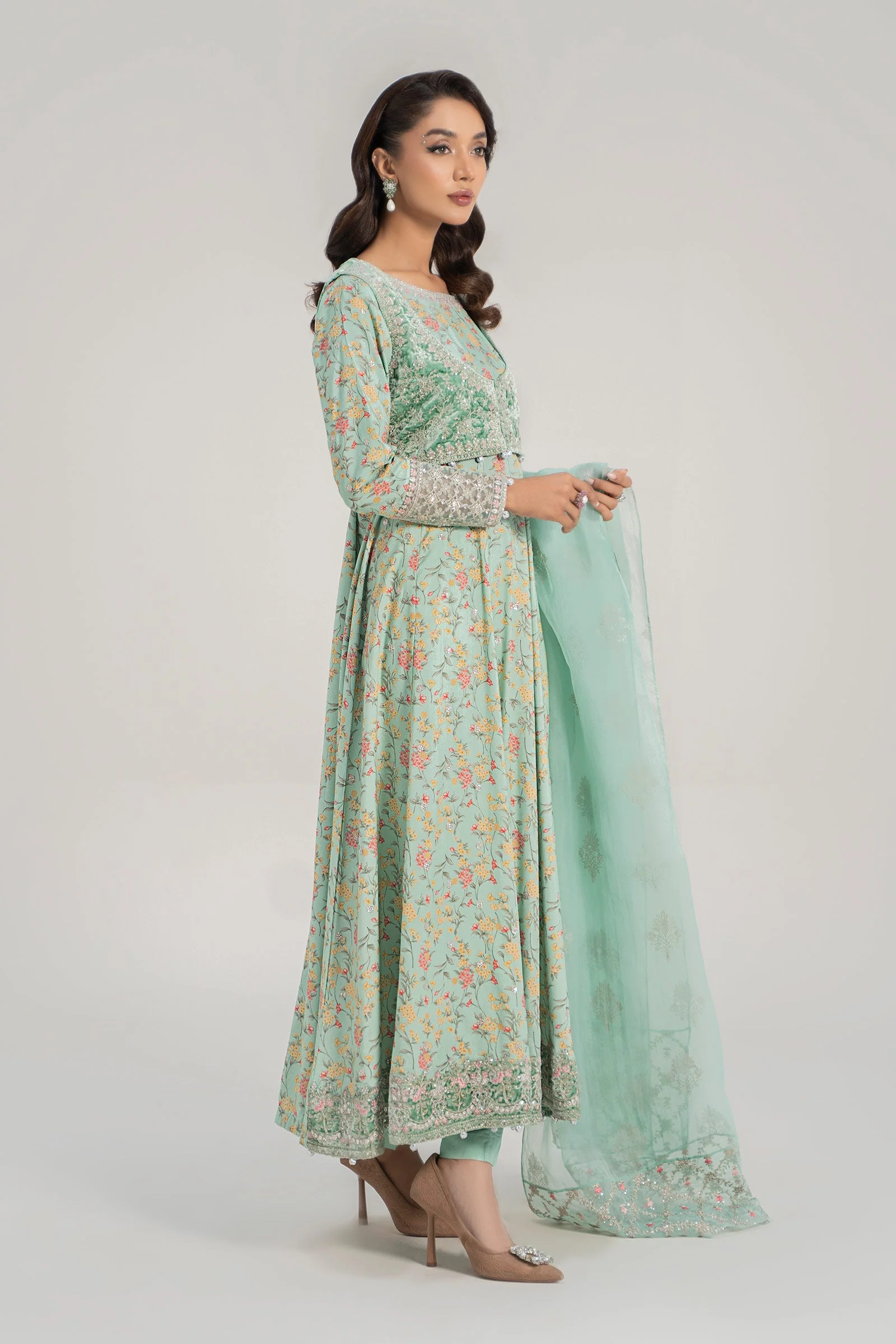 3 Piece Embroidered Linen Suit - Image 4