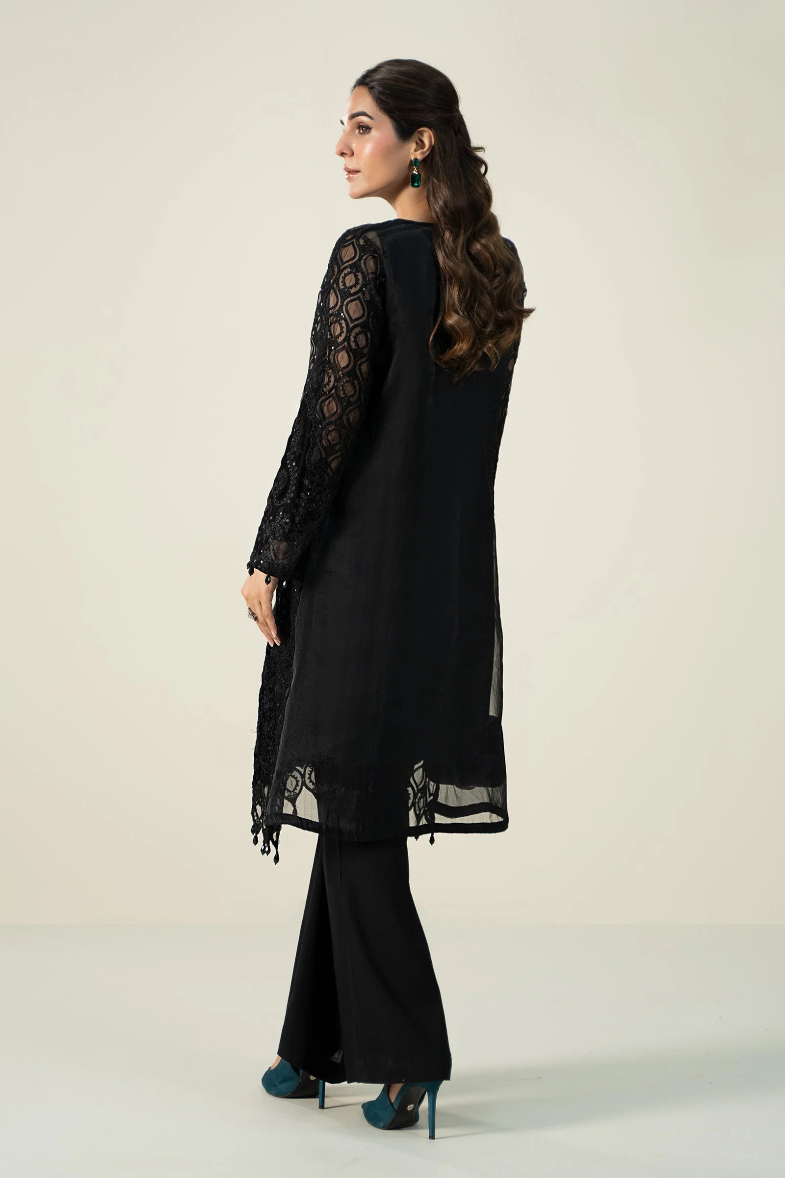 3 Piece Embroidered Organza Suit - Image 6