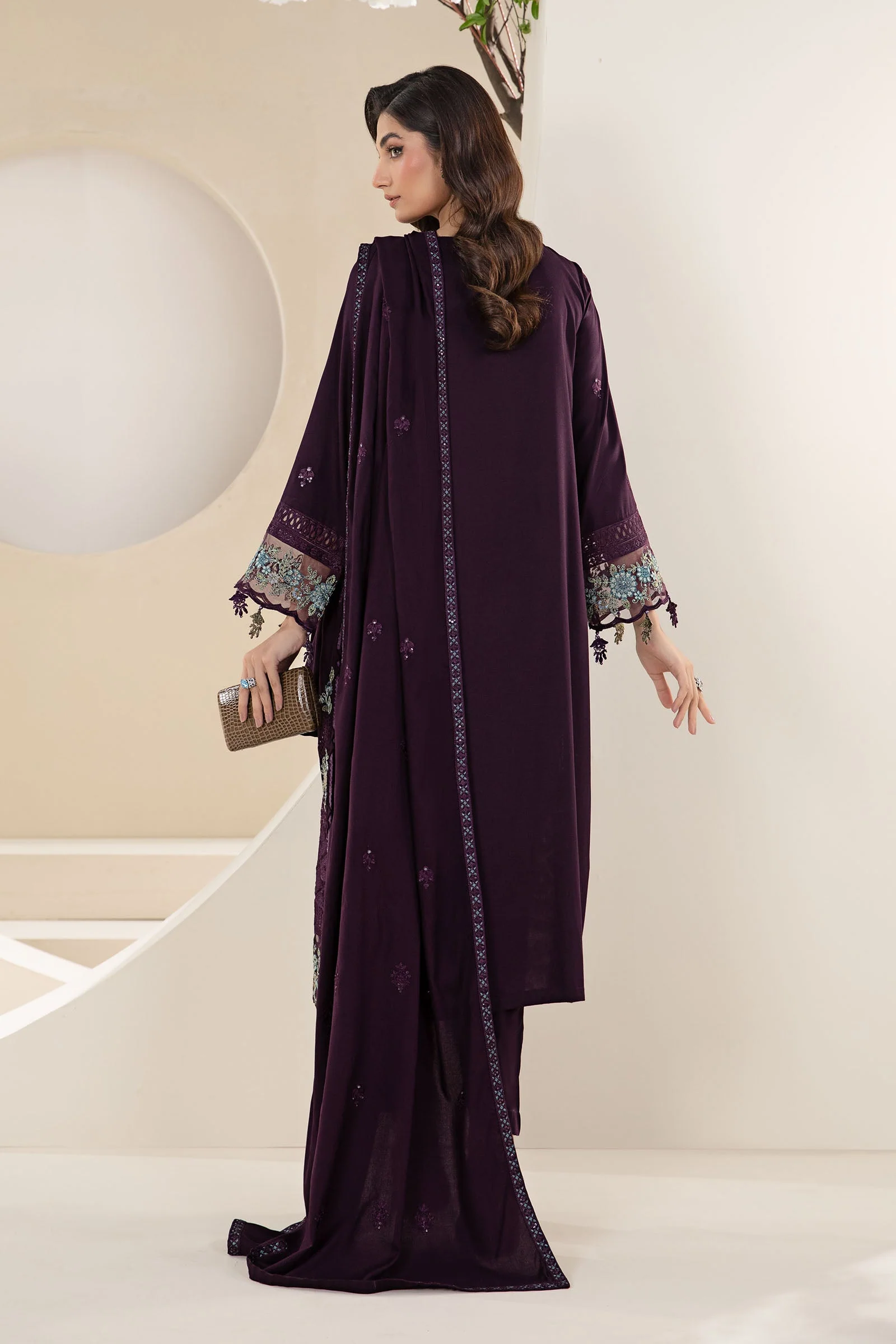 3 Piece Embroidered Linen Suit - Image 5